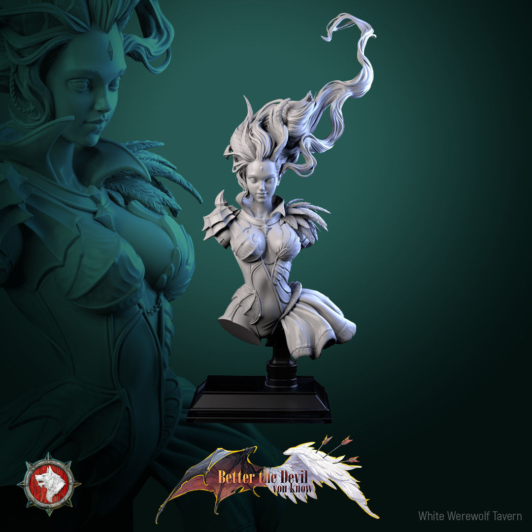 Lysandra, The Bifurcated Seraph - Bust from the Better the Devil You Know series by White Werewolf Tavern