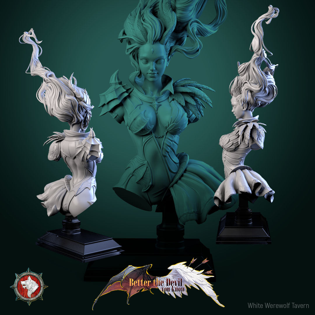 Lysandra, The Bifurcated Seraph - Bust from the Better the Devil You Know series by White Werewolf Tavern