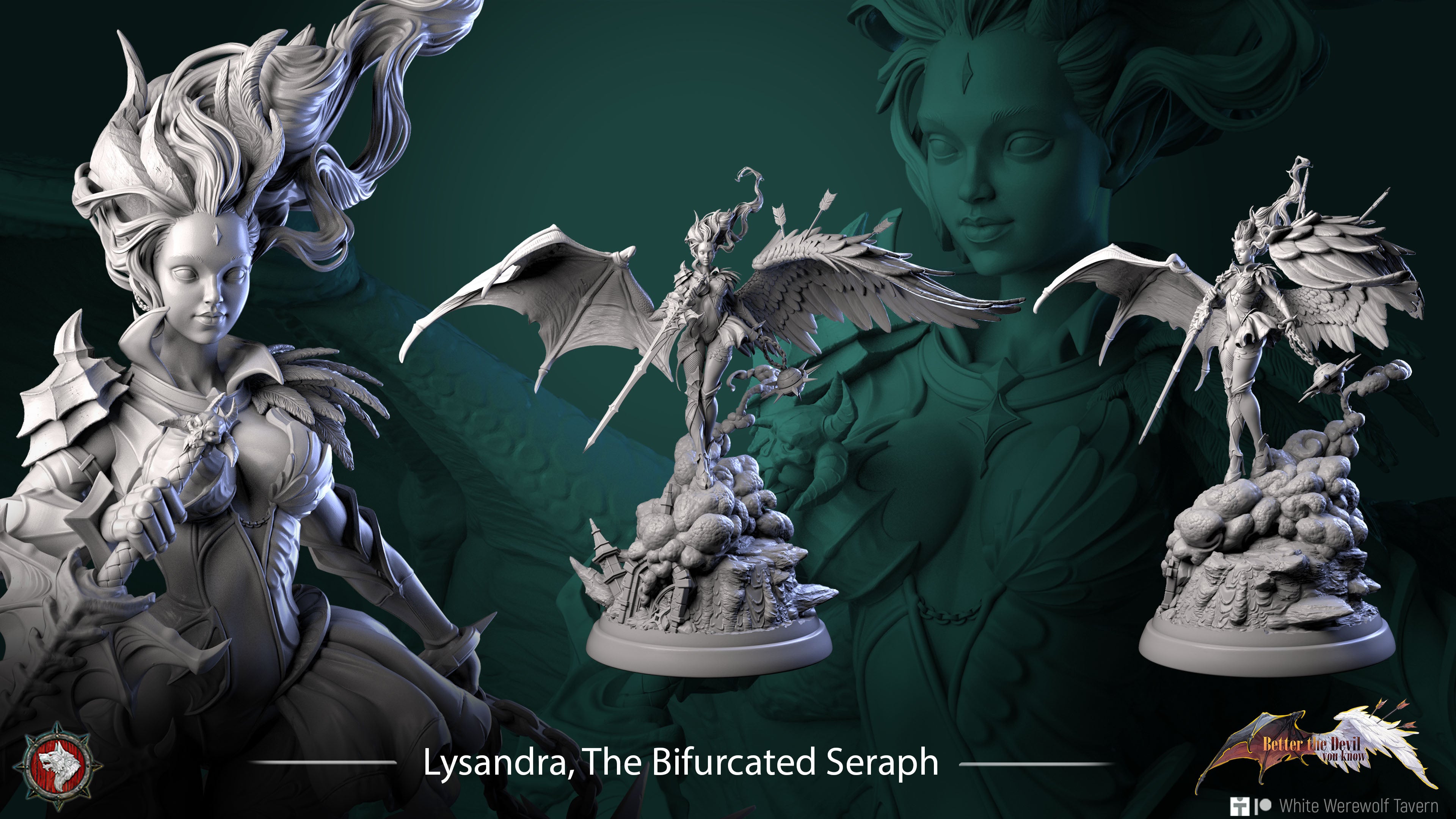 Lysandra, The Bifurcated Seraph - from the Better the Devil You Know series by White Werewolf Tavern