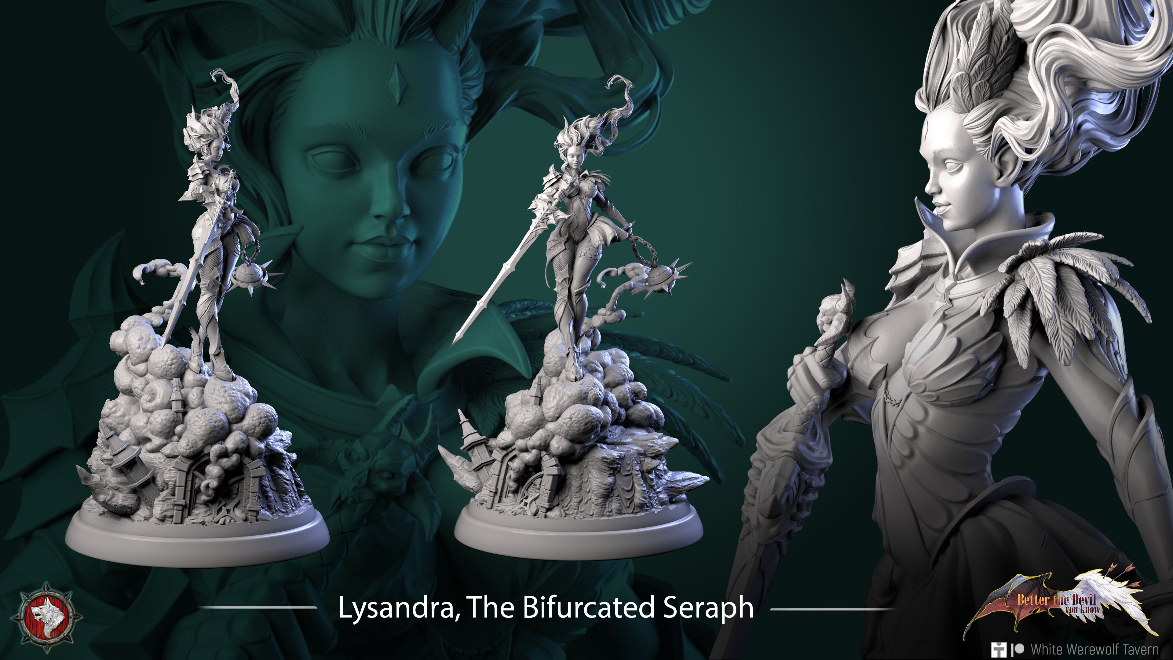 Lysandra, The Bifurcated Seraph - from the Better the Devil You Know series by White Werewolf Tavern