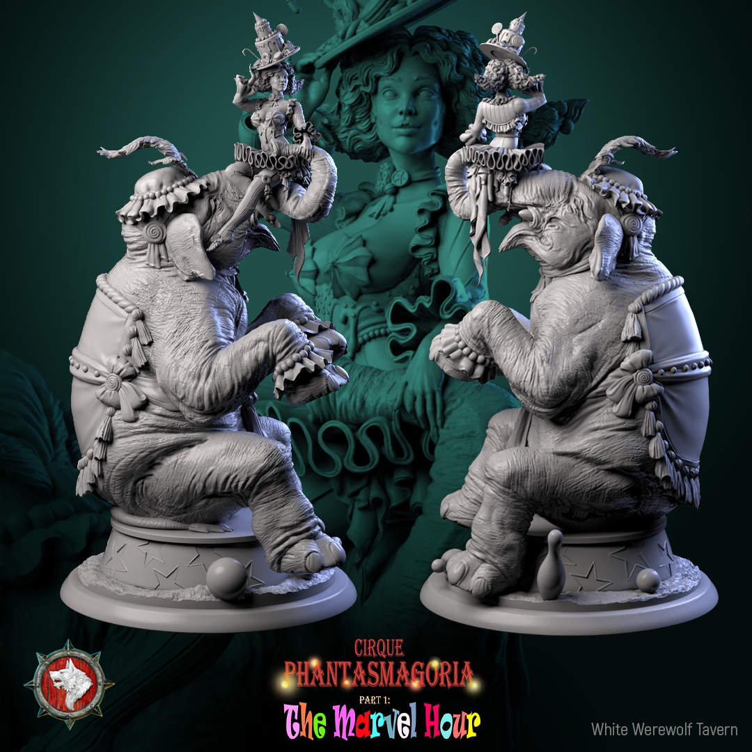 Madame Pachadora & Her Marvelous Mammoths - from the Cirque Phantasmagoria 1 series by White Werewolf Tavern