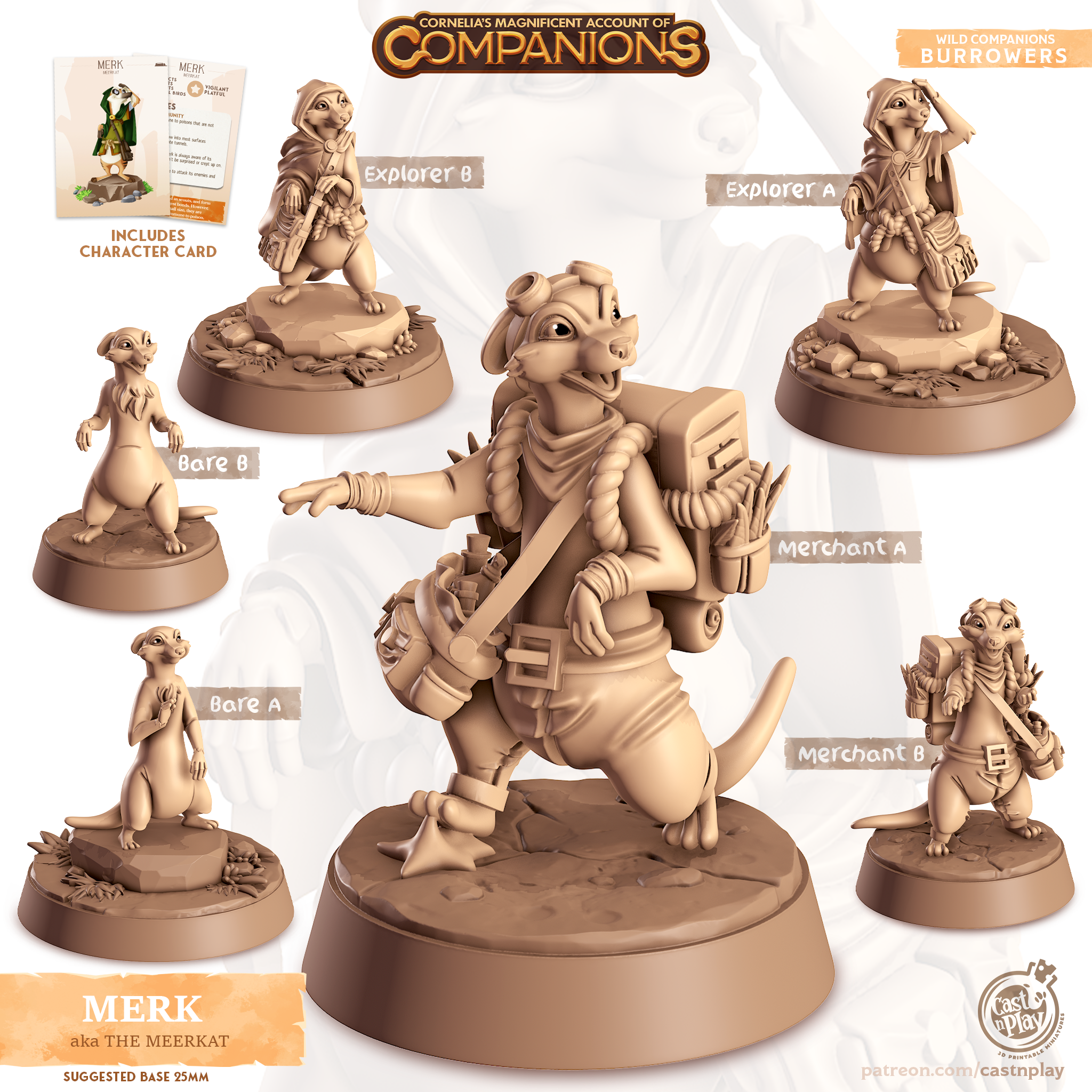 Meerkat - Burrowers - Merk - Animal Companions by Cornelia - Cast n Play
