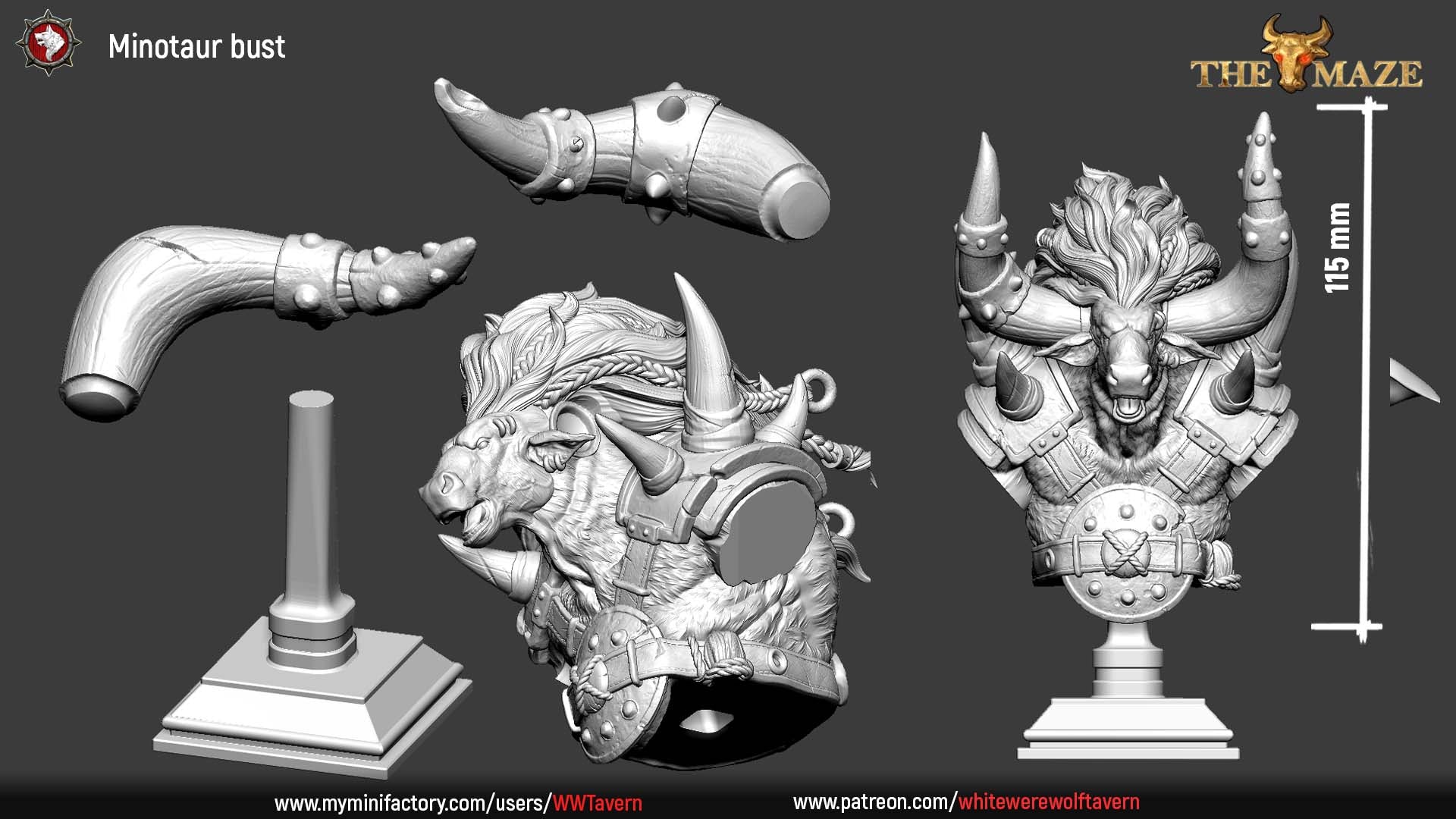 Minotaur - Bust aus der Reihe The Maze von White Werewolf Tavern