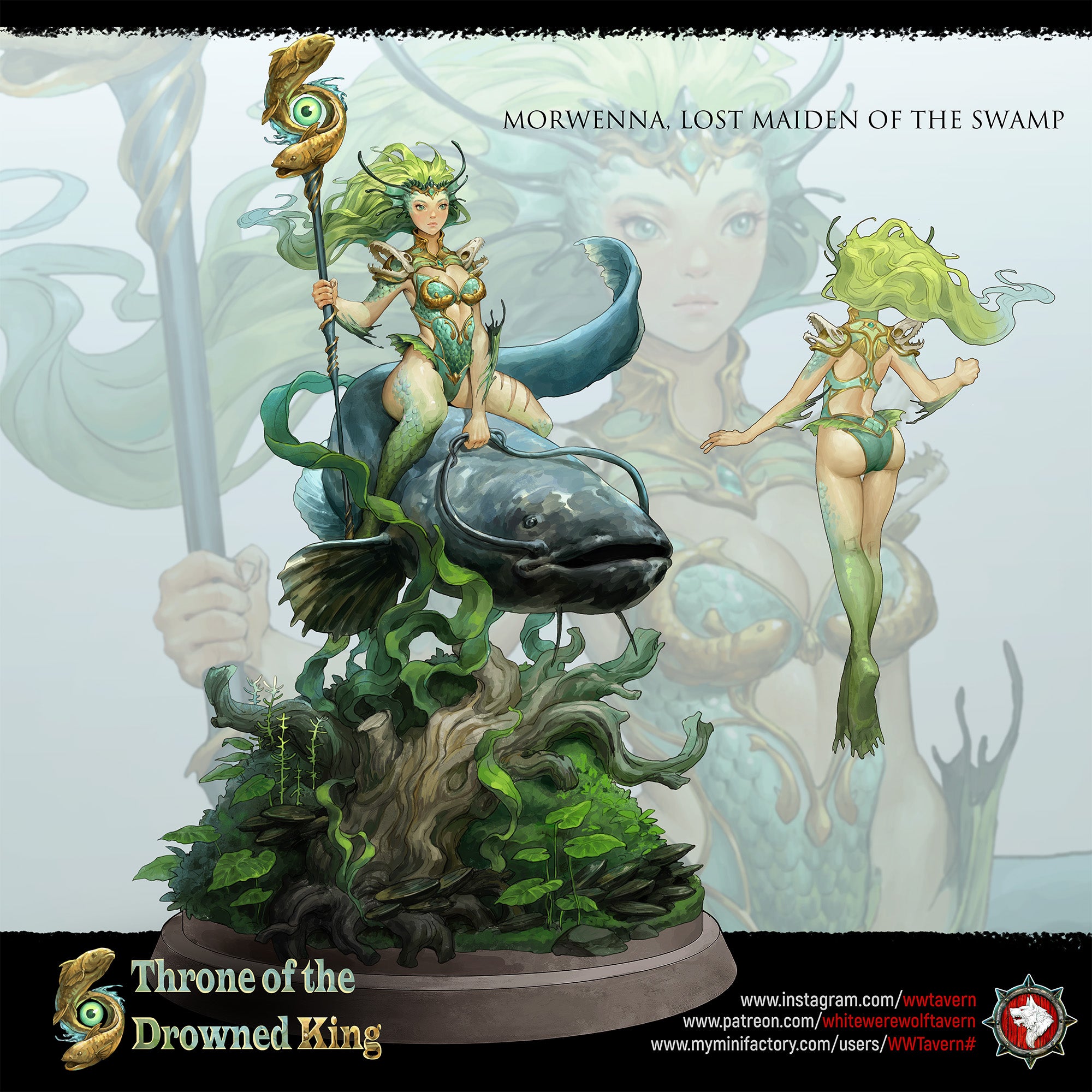 Glimmer Guardian - Bust from the Thorns and Whispers series by White Werewolf Tavern
