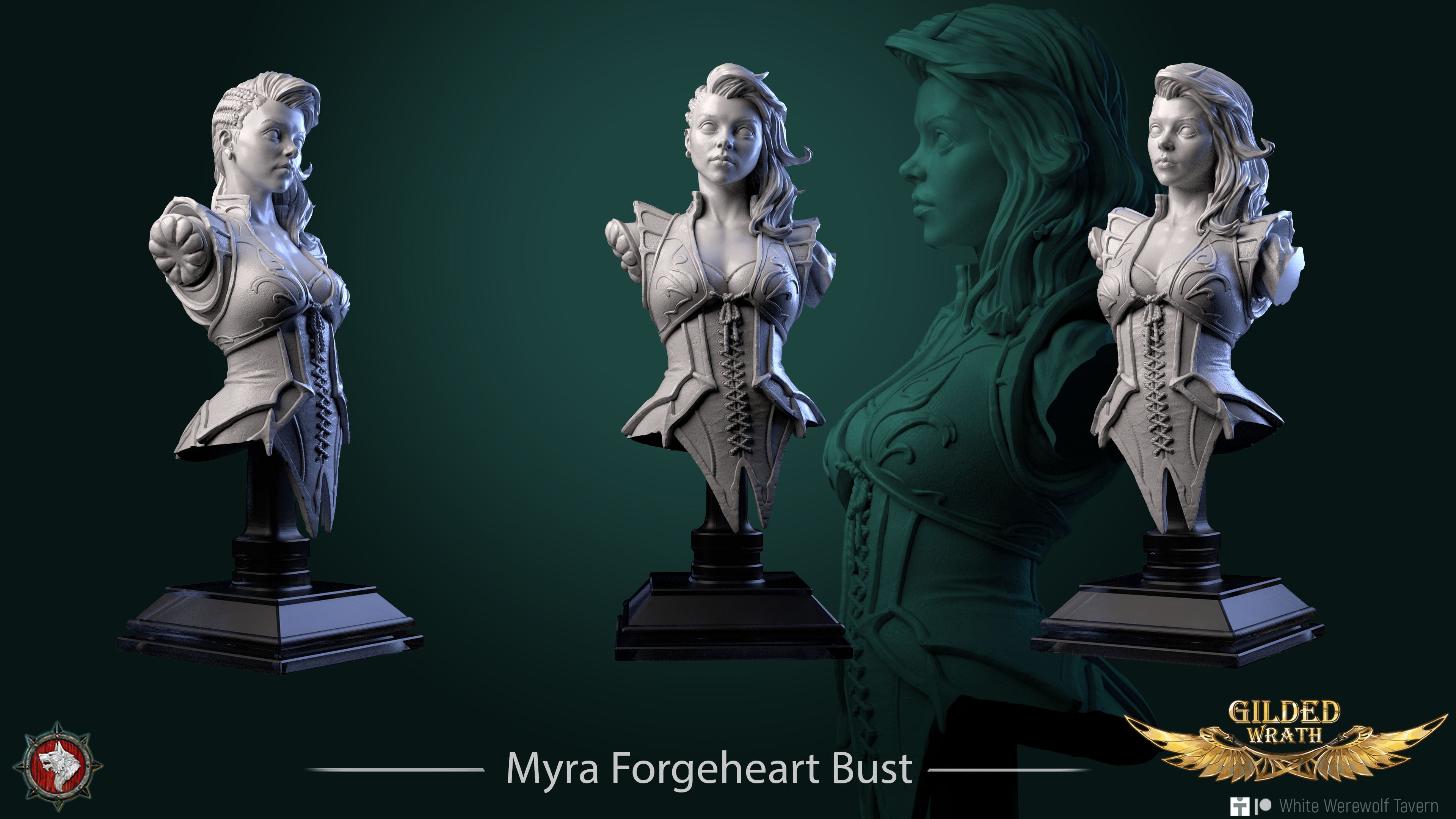 Bibble the Bonbon Buffoon Bust with Base - from the Cirque Phantasmagoria 1 series - White Werewolf Tavern