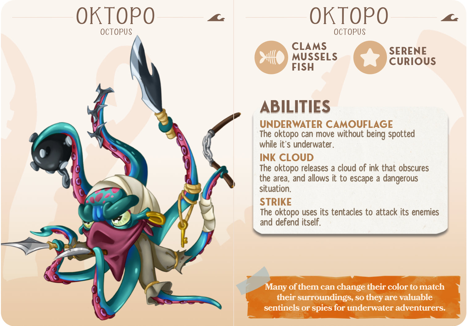 Octopus - Swimmers - Oktopo - Animal Companions by Cornelia - Cast n Play