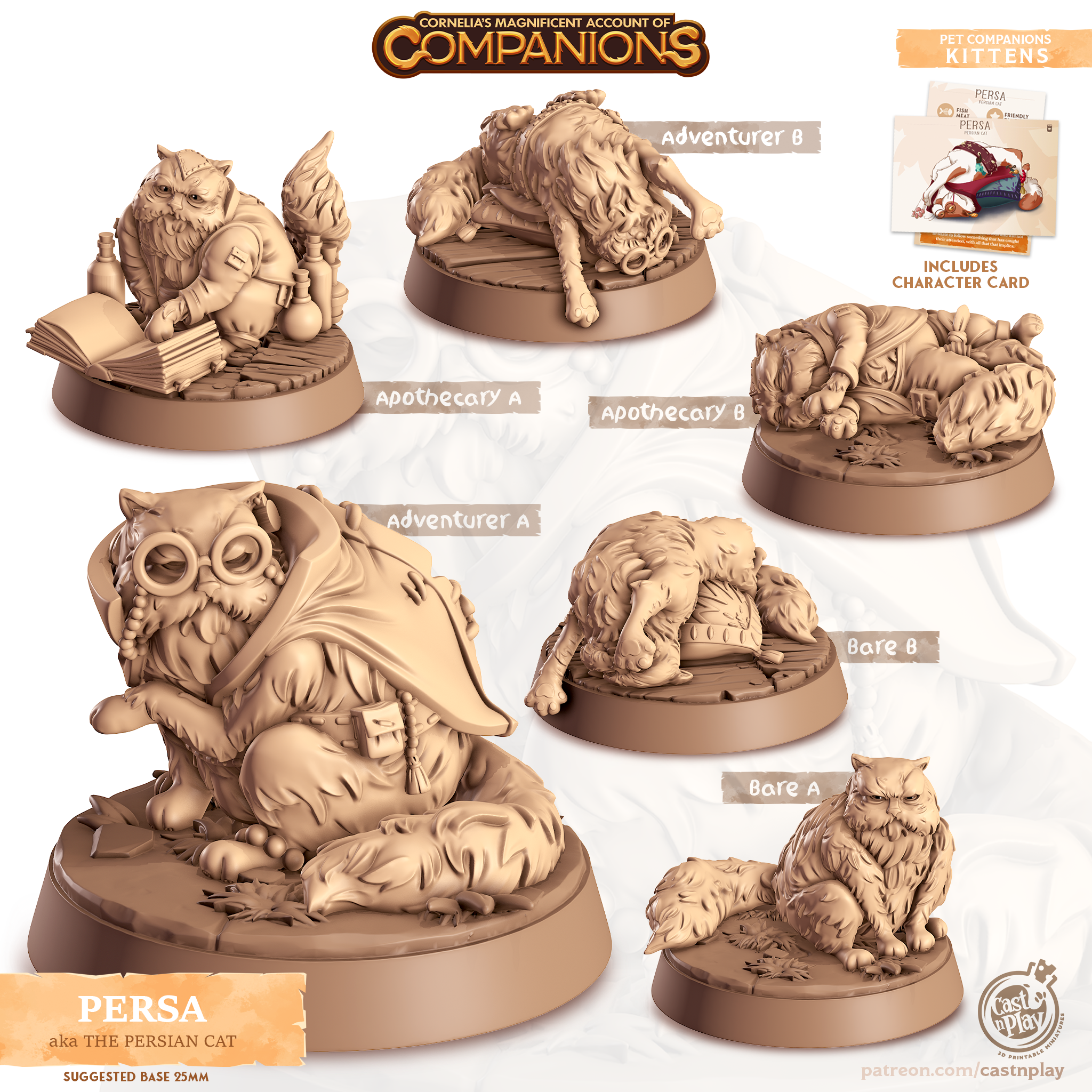 Persian Cat - Cats - Persa - Animal Companions by Cornelia - Cast n Play