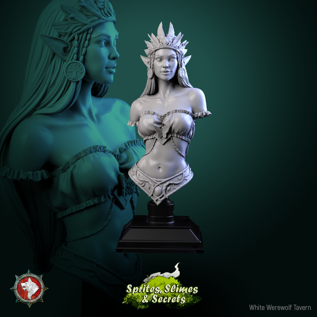 Bibble the Bonbon Buffoon Bust with Base - from the Cirque Phantasmagoria 1 series - White Werewolf Tavern