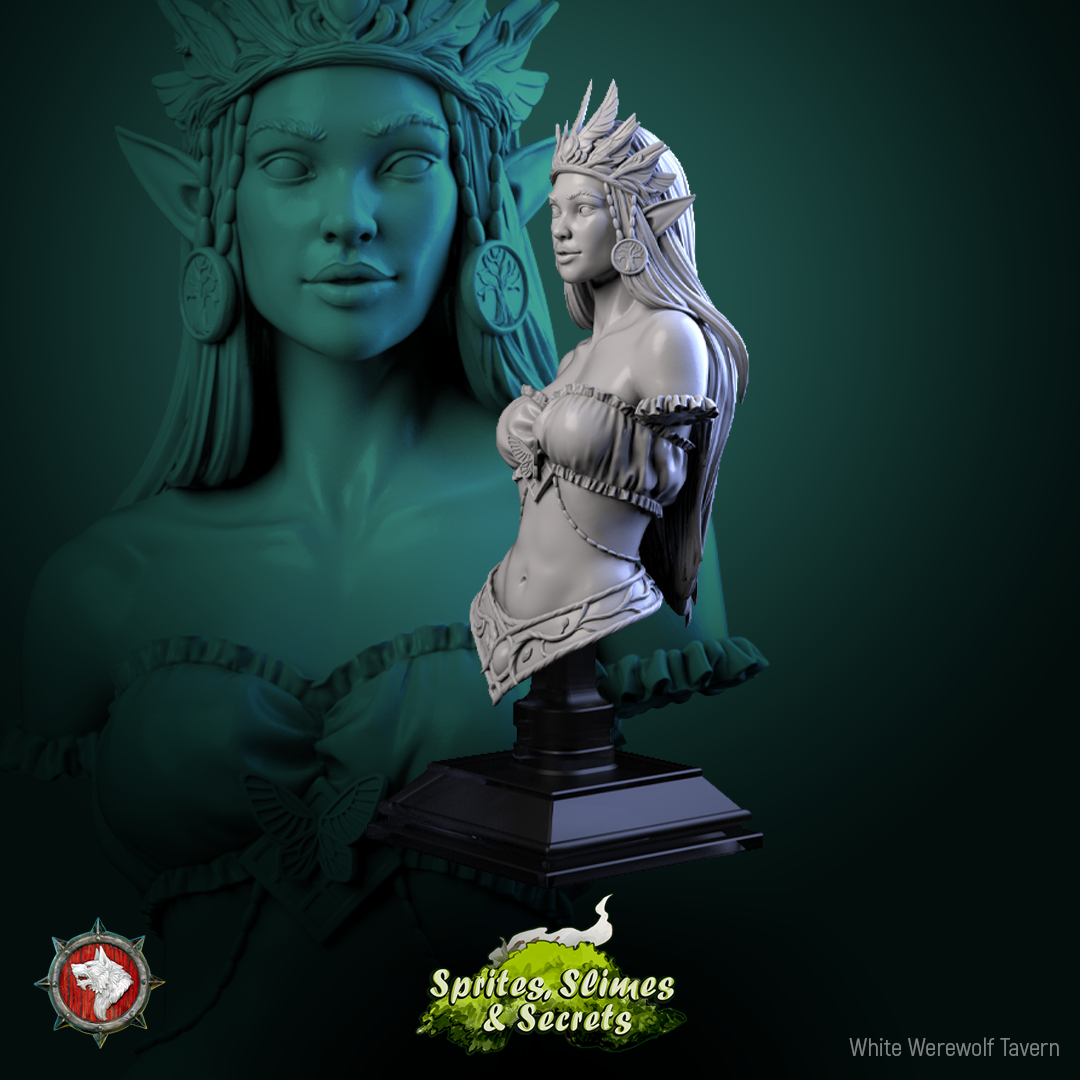 Bibble the Bonbon Buffoon Bust with Base - from the Cirque Phantasmagoria 1 series - White Werewolf Tavern