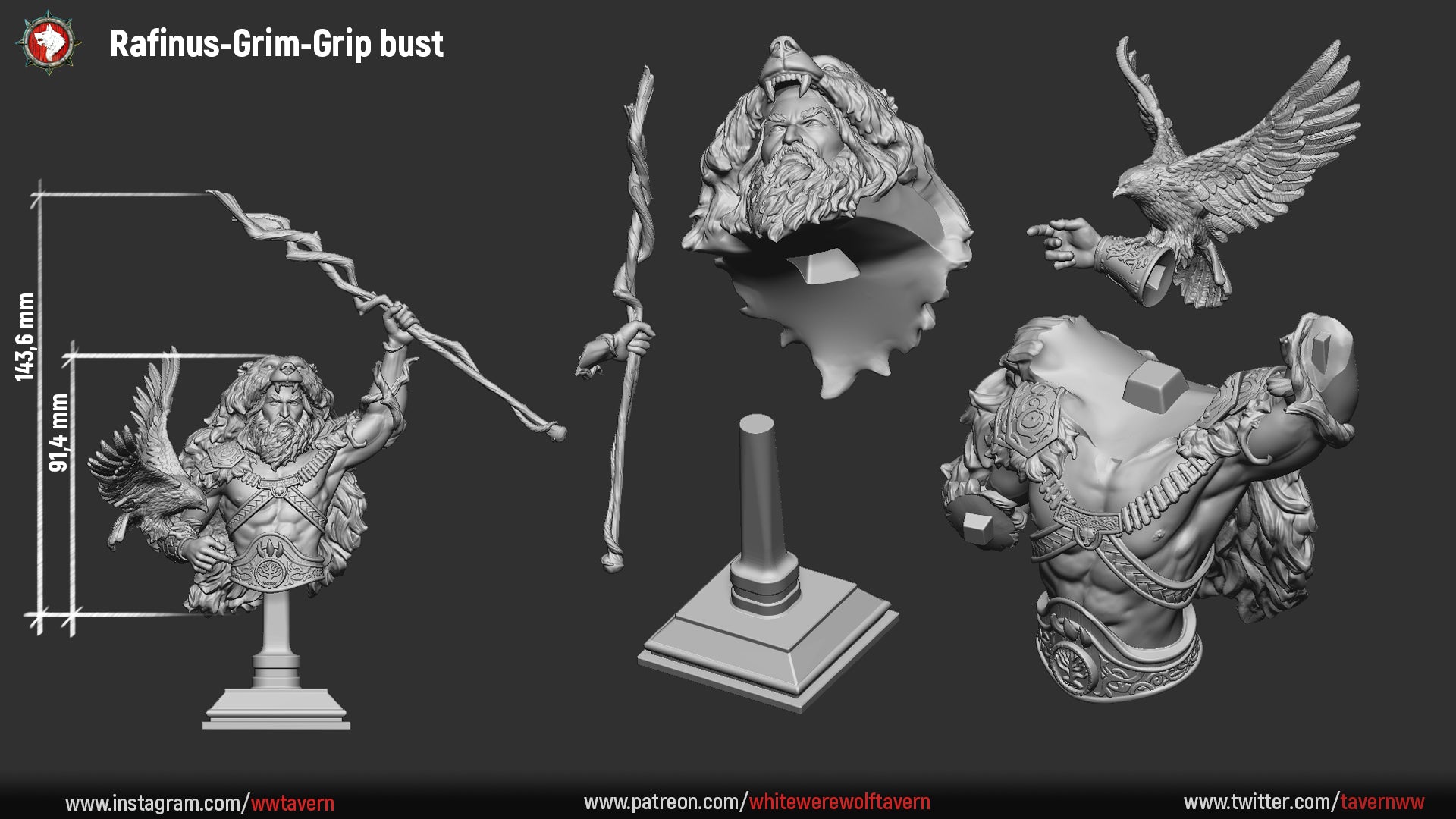 Rafinus - Bust aus der Reihe Circle of Druids von White Werewolf Tavern