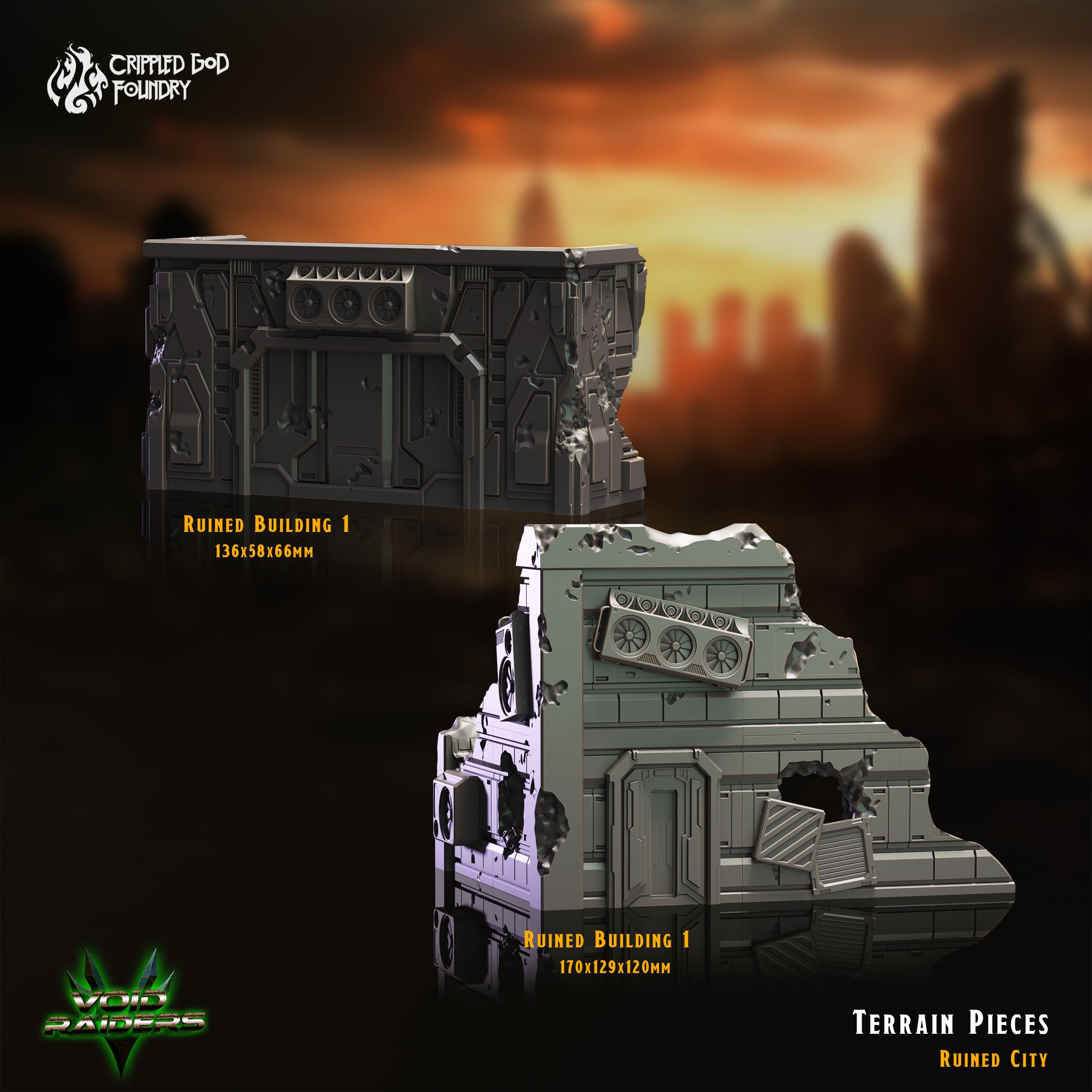 Ruined City Terrain Pieces - aus der Reihe Void Raiders von Crippled God Foundry