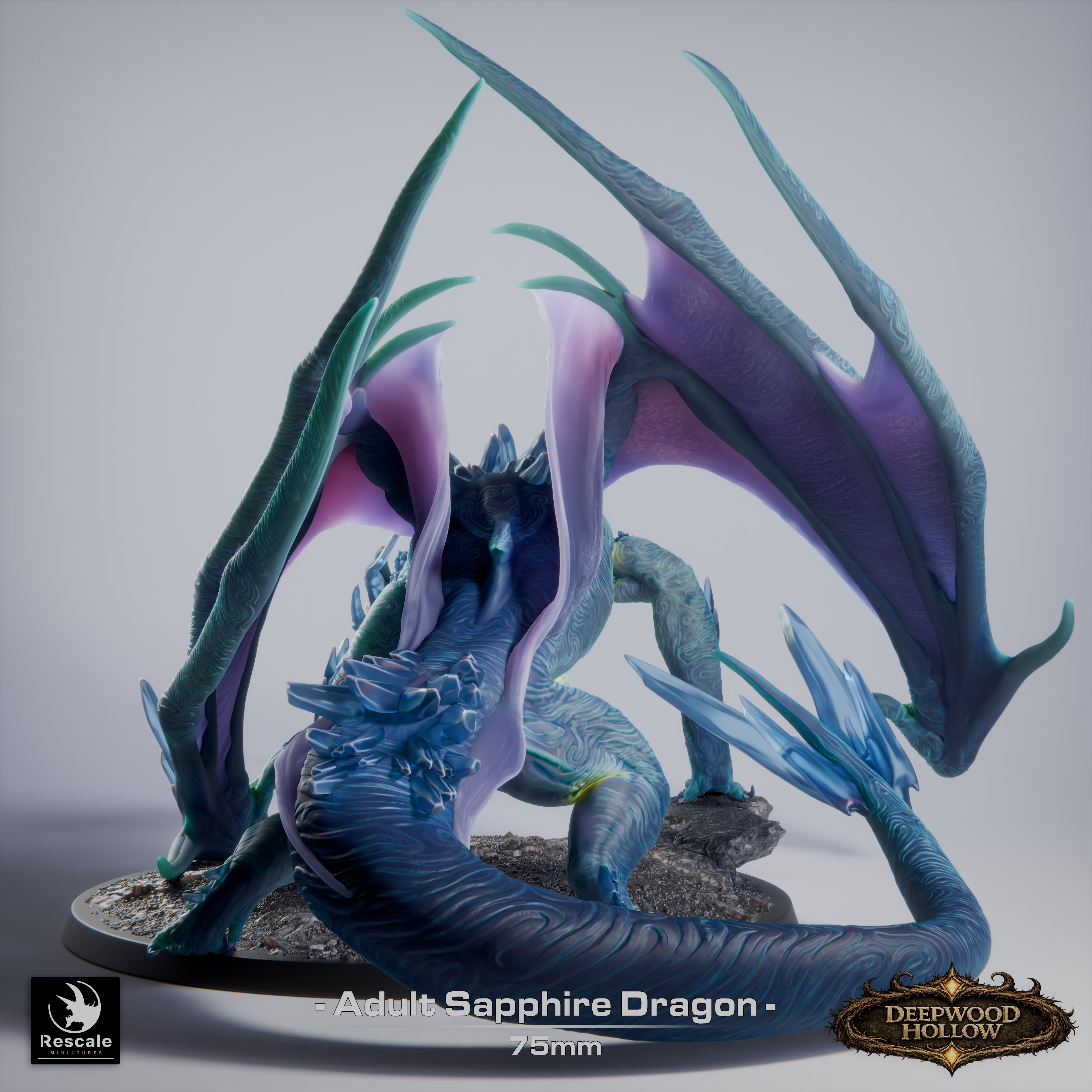 Sapphire Dragon Adult - Deepwood Hollow - Rescale Miniatures