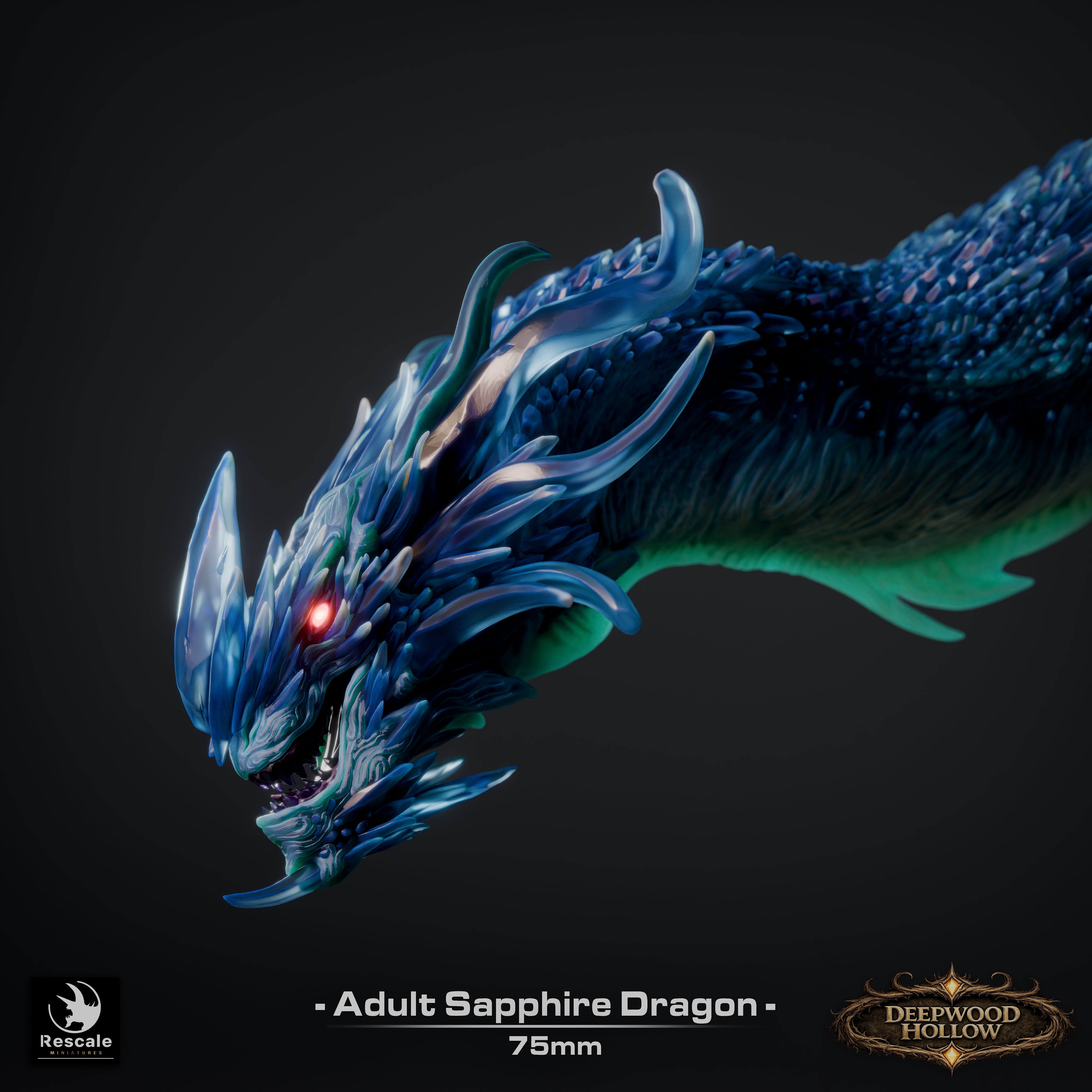 Sapphire Dragon Adult - Deepwood Hollow - Rescale Miniatures
