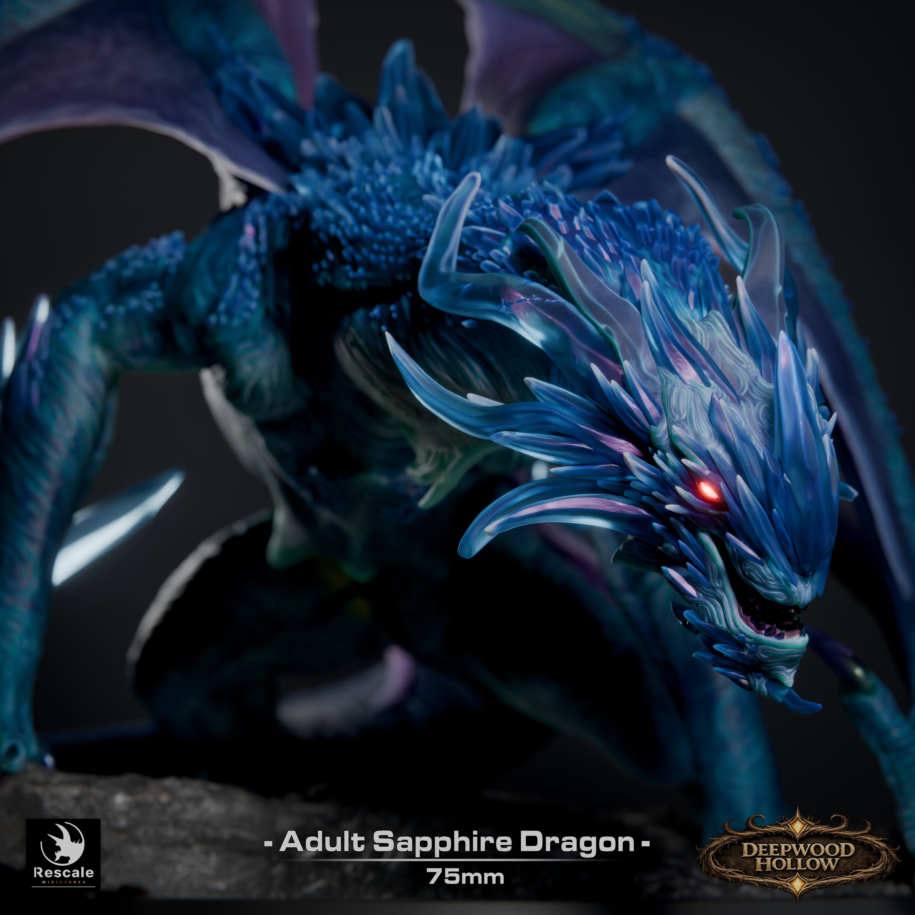 Sapphire Dragon Adult - Deepwood Hollow - Rescale Miniatures