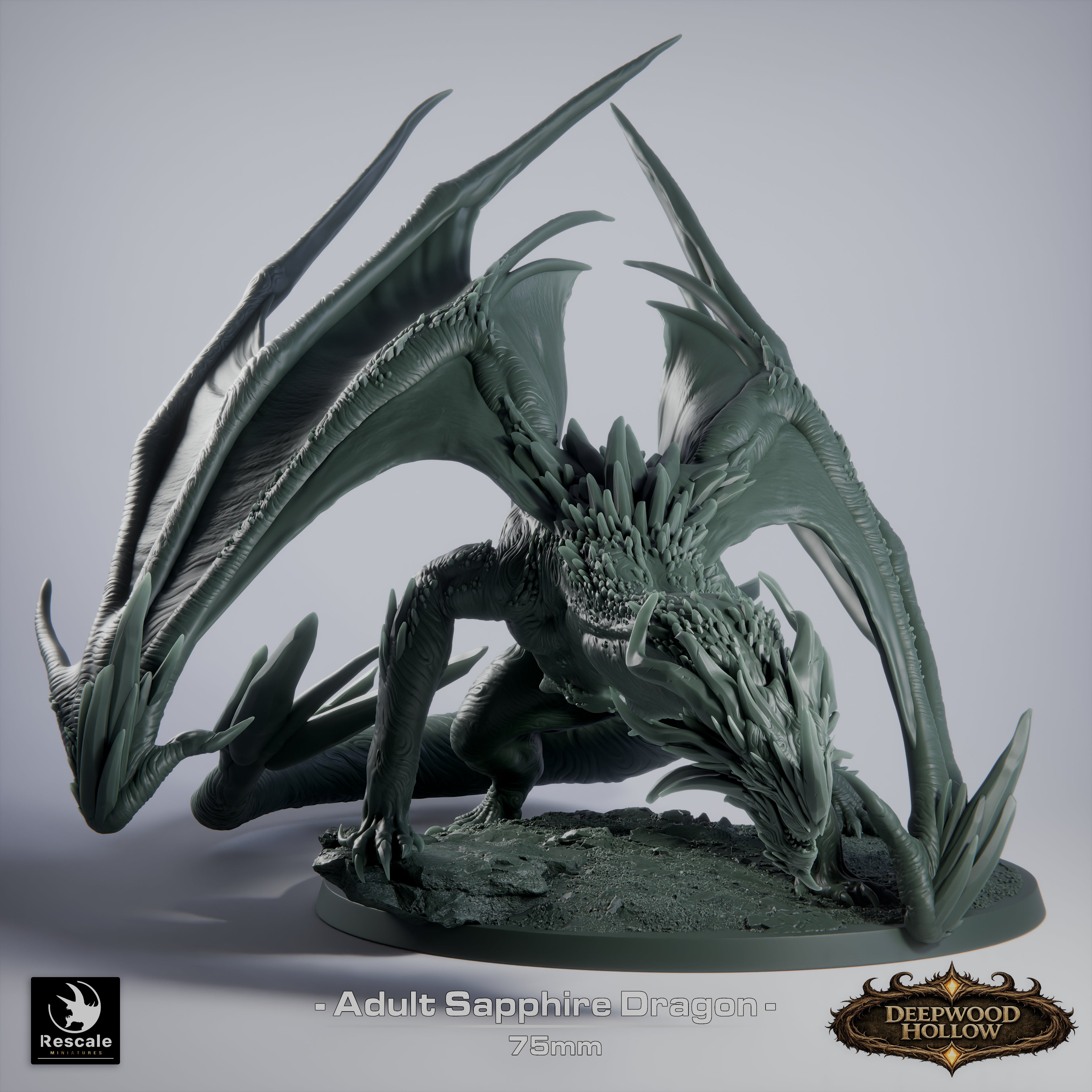 Sapphire Dragon Adult - Deepwood Hollow - Rescale Miniatures