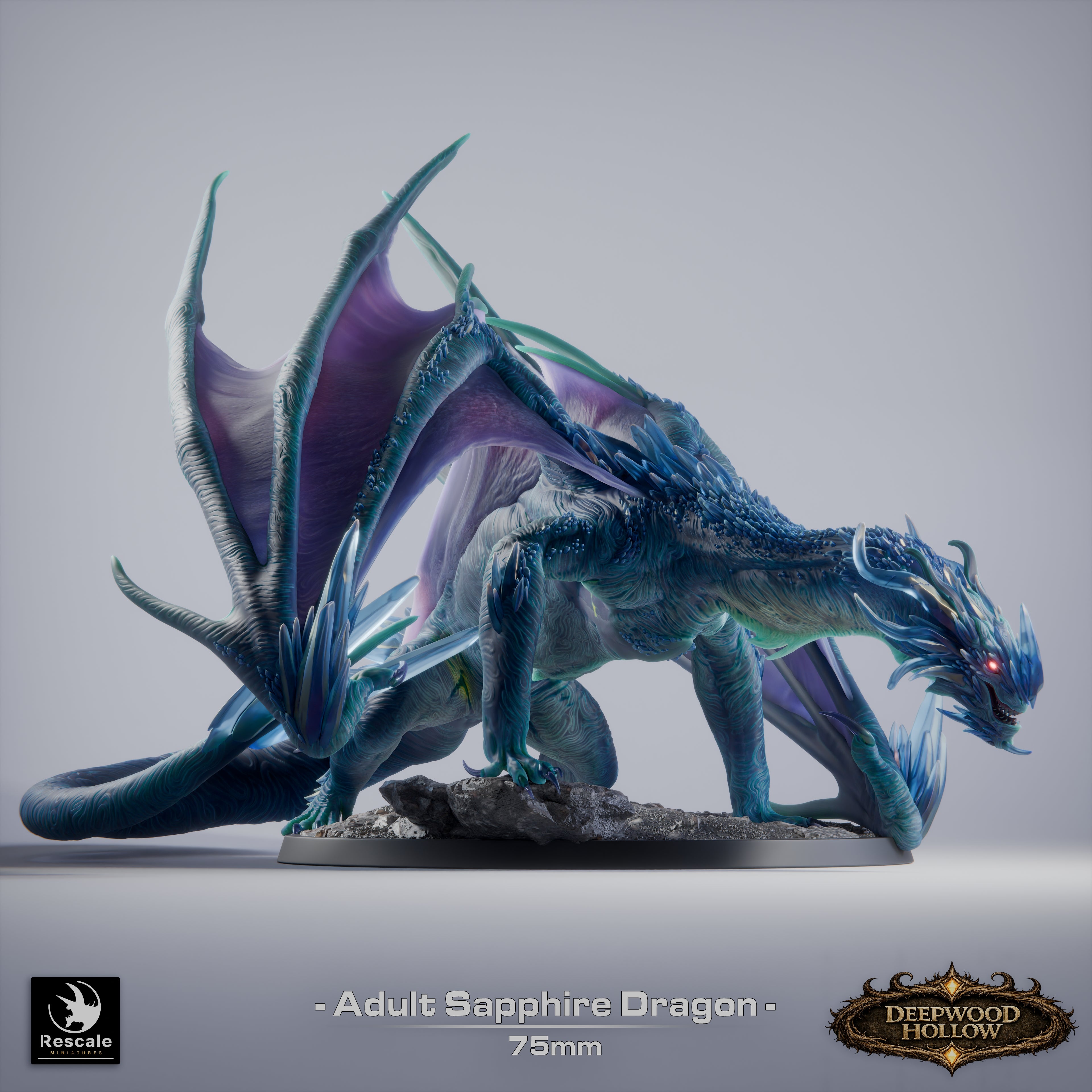 Sapphire Dragon Adult - Deepwood Hollow - Rescale Miniatures