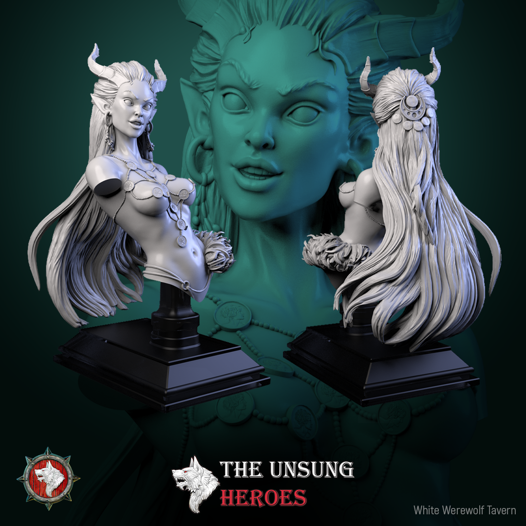 Madame Pachadora Bust with Base - from the series Cirque Phantasmagoria 1 - White Werewolf Tavern