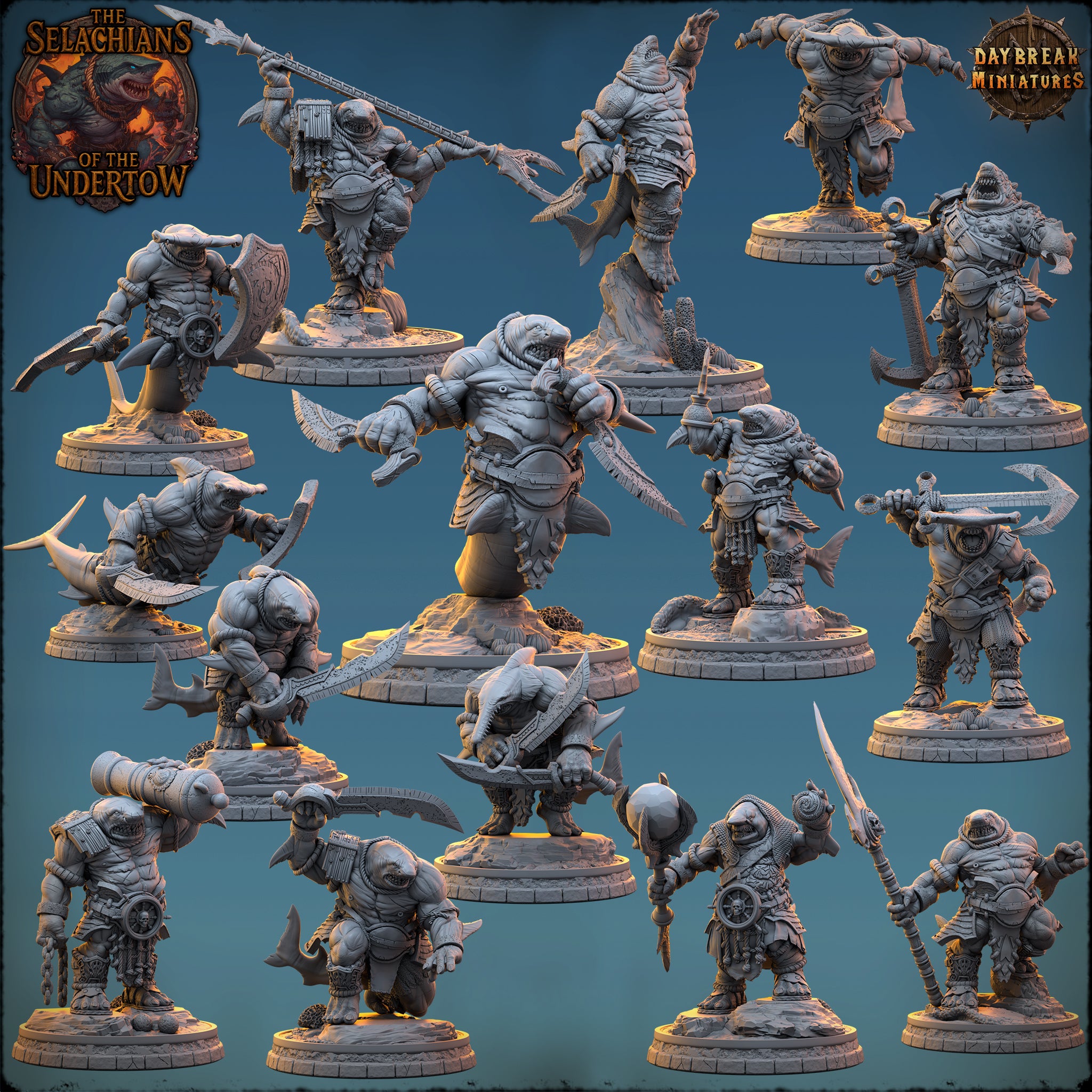Sharkfolk - aus der Reihe The Selachians of the Undertow von Daybreak Miniatures