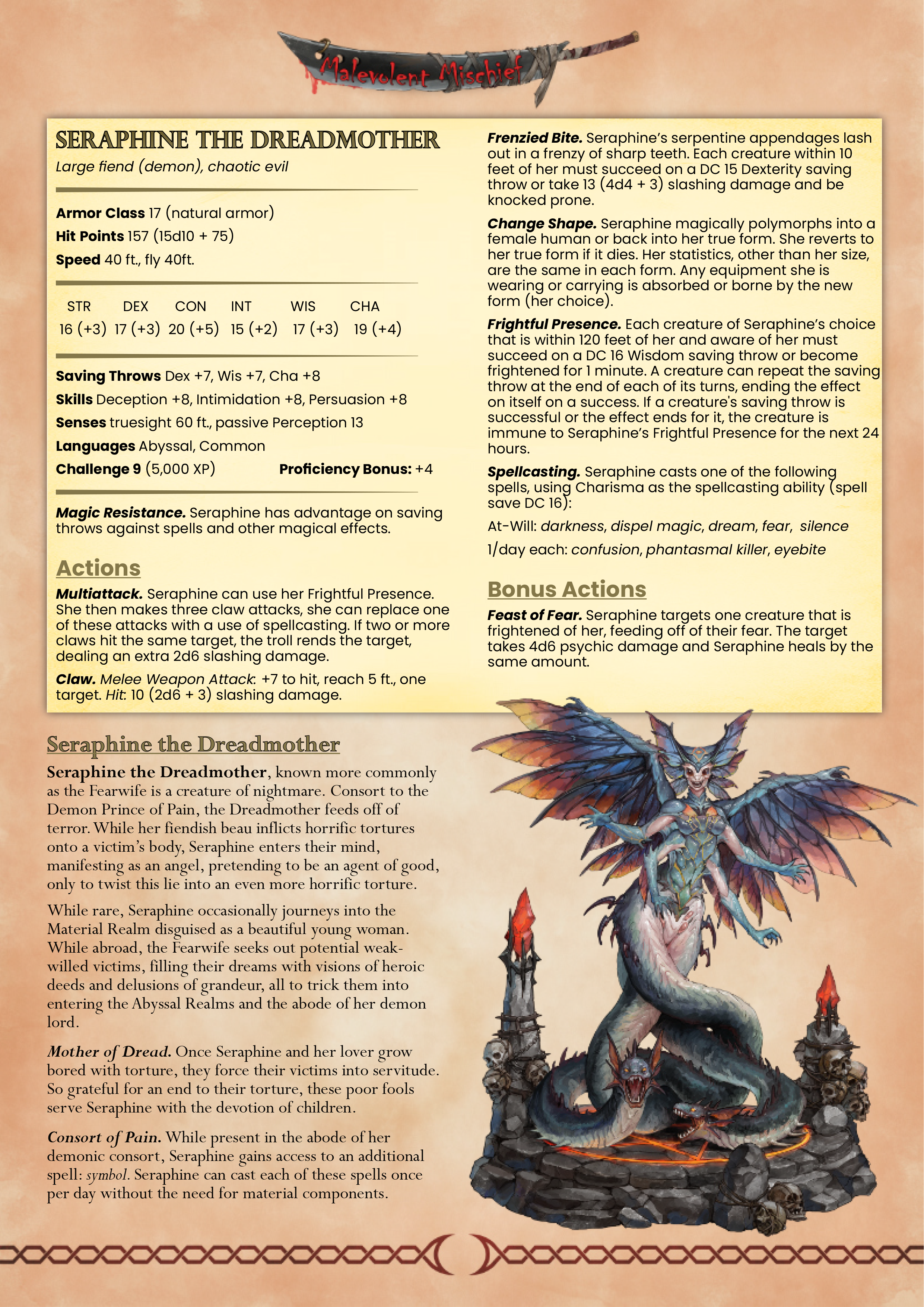 Séraphine la Mère de l'effroi - de la série Malevolent Mischief de White Werewolf Tavern