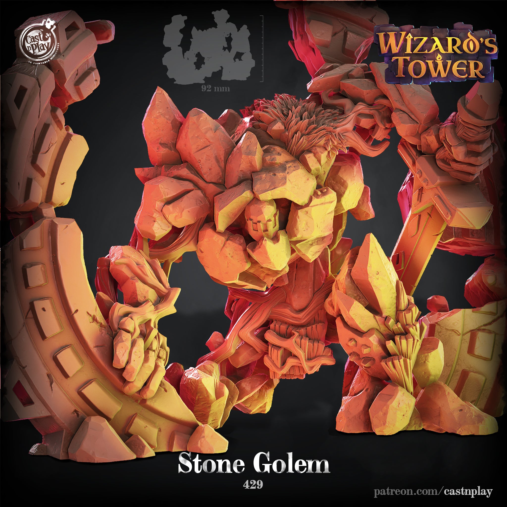 Golem de pierre - de la série Wizards Tower par Cast n Play