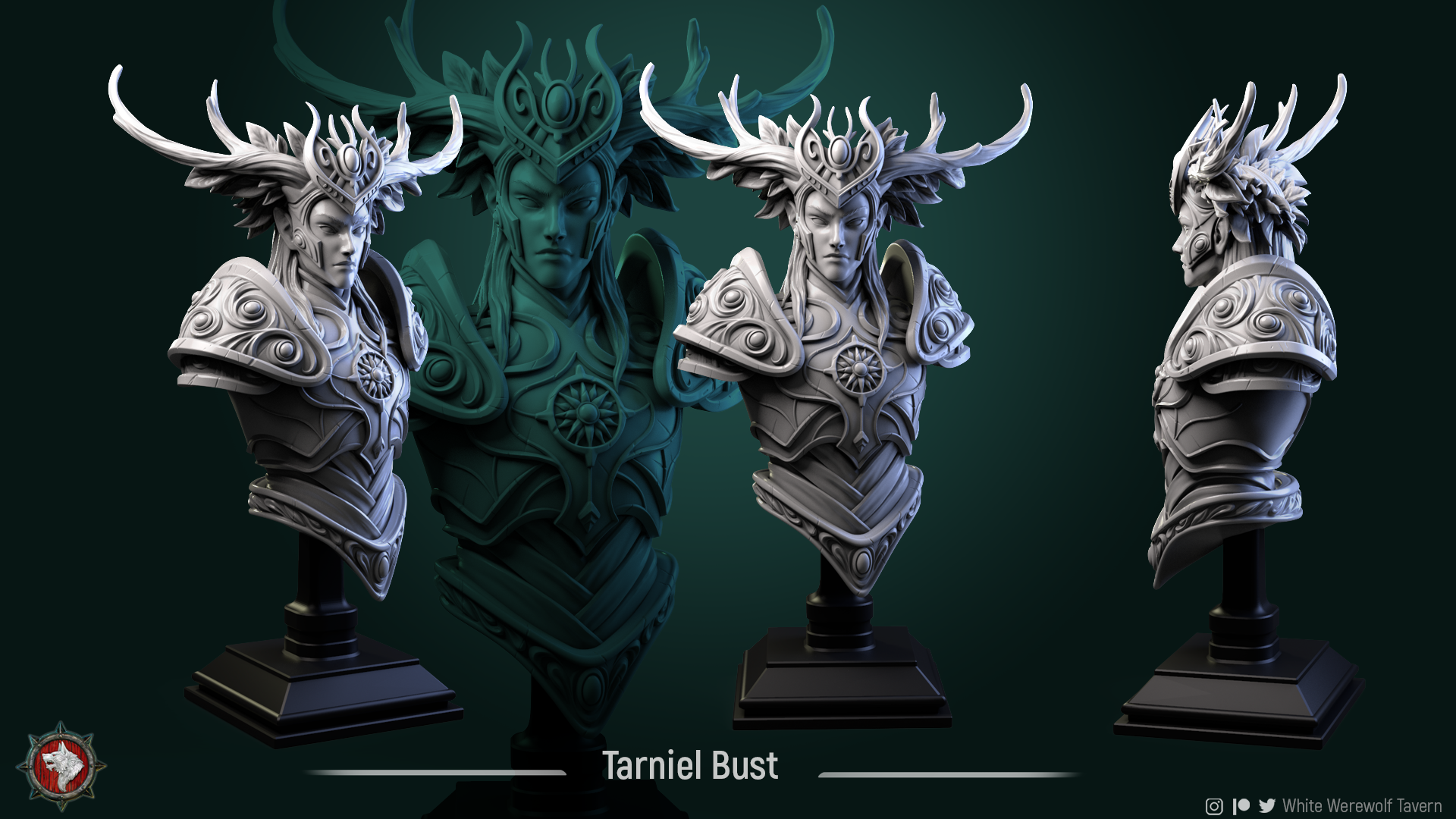 Tarniel - Bust aus der Reihe Elven Veil von White Werewolf Tavern