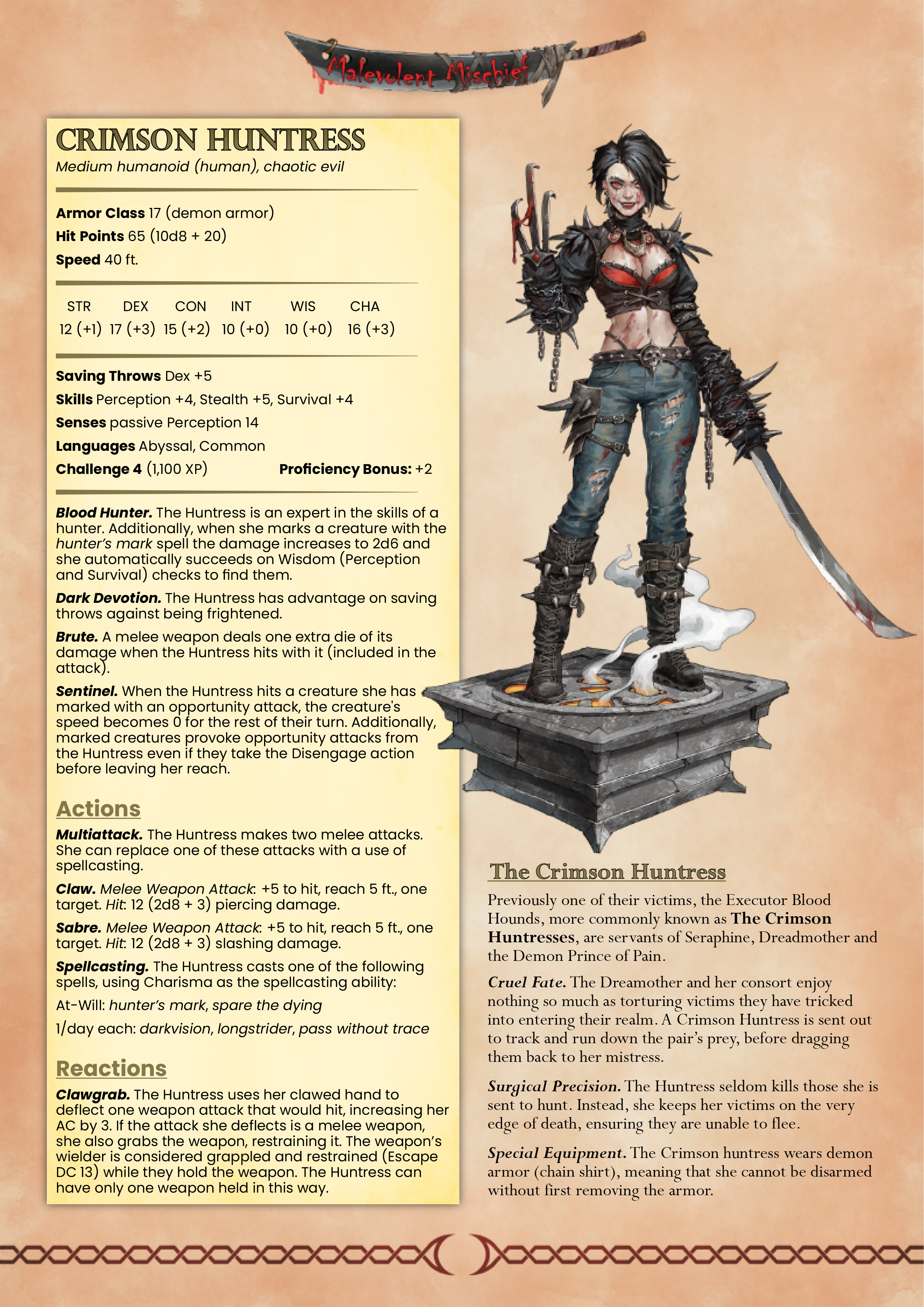 The Crimson Huntress Kali - aus der Reihe Malevolent Mischief von White Werewolf Tavern