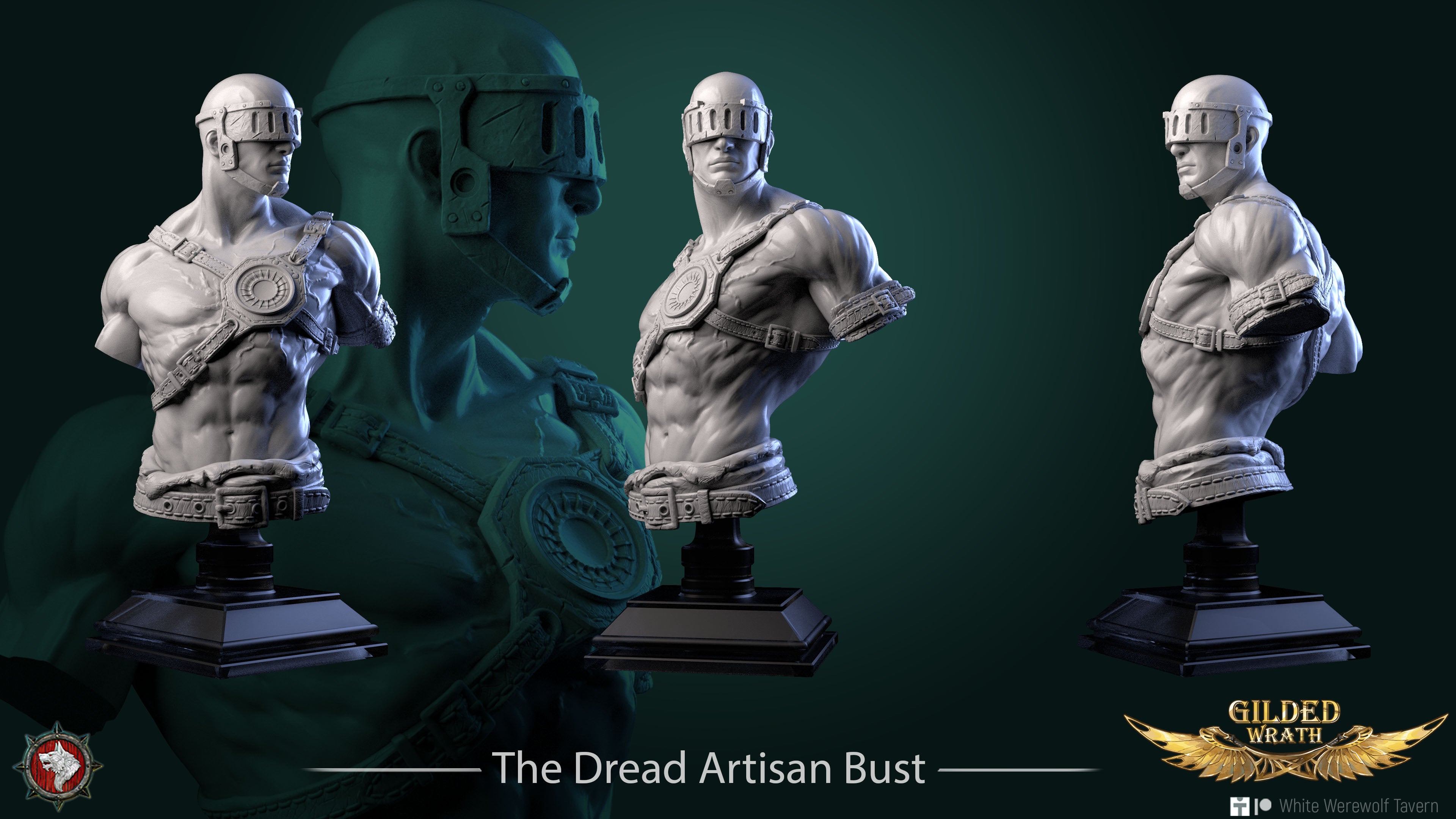 The Dread Artisan Bust mit Base - aus der Reihe Gilded Wrath - White Werewolf Tavern