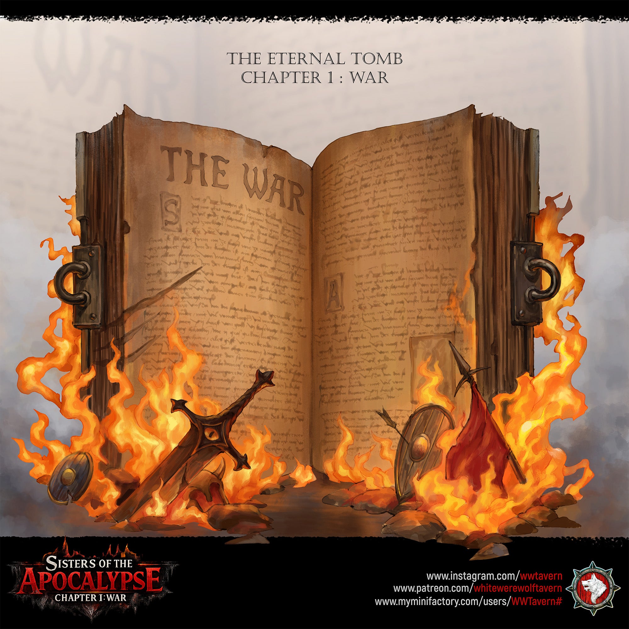 War on Horse on the Eternal Tome - Sisters of the Apocalypse - War - White Werewolf Tavern