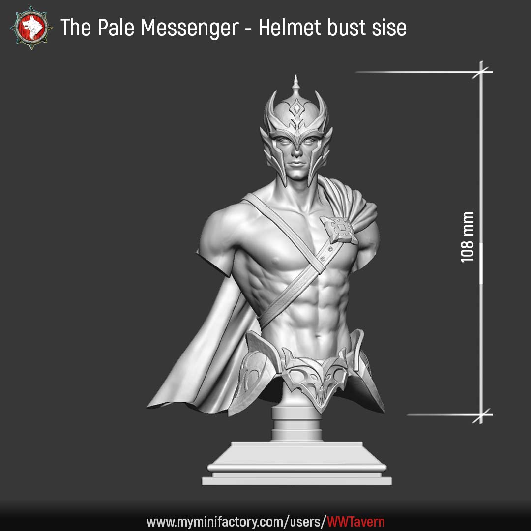 The Pale Messenger Helmet Bust - White Werewolf Tavern