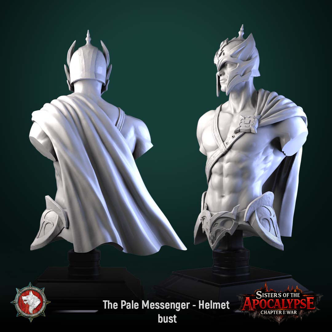 The Pale Messenger Helmet Bust - White Werewolf Tavern