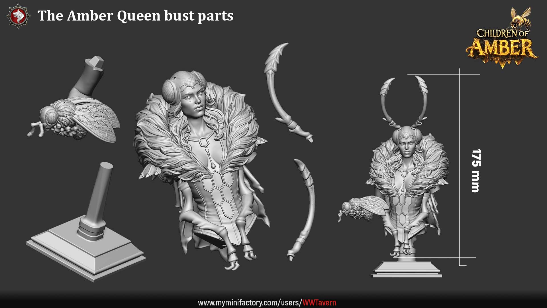 The Amber Queen Bust - Children of Amber - White Werewolf Tavern