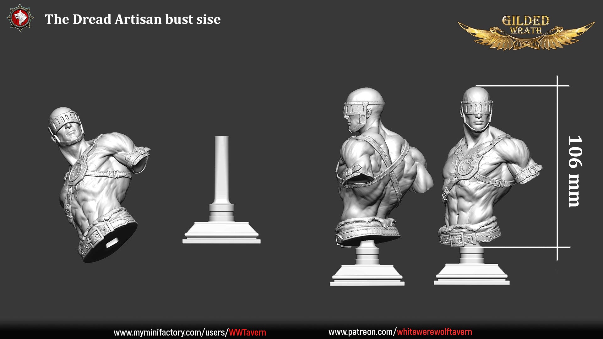 The Dread Artisan Bust mit Base - aus der Reihe Gilded Wrath - White Werewolf Tavern