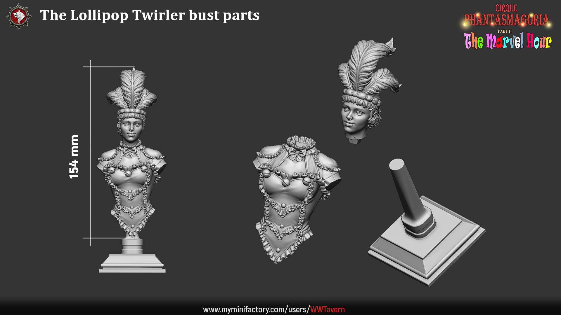 The Lollipop Twirler - Bust aus der Reihe Cirque Phantasmagoria 1 von White Werewolf Tavern