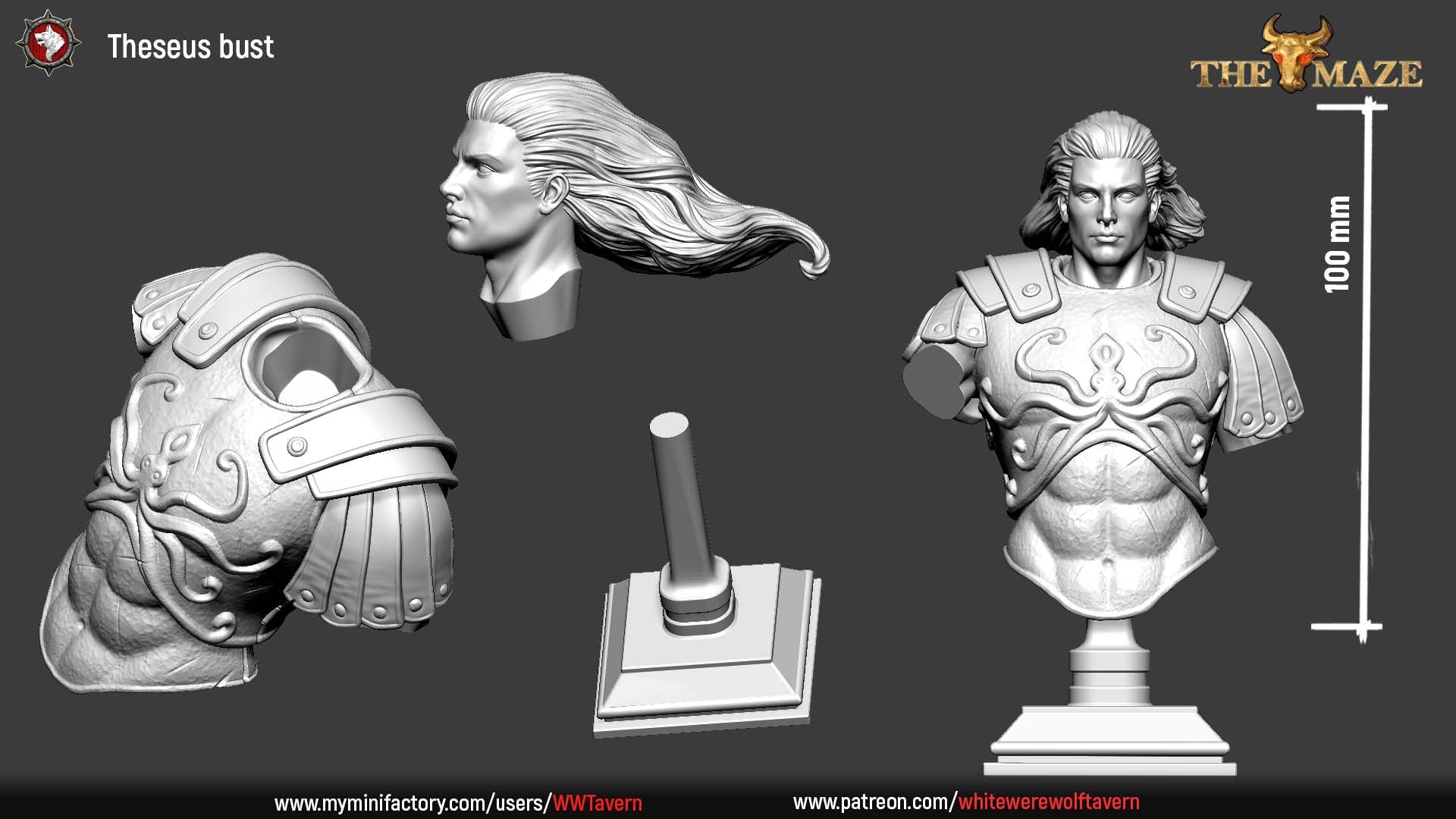 Theseus - Bust aus der Reihe The Maze von White Werewolf Tavern
