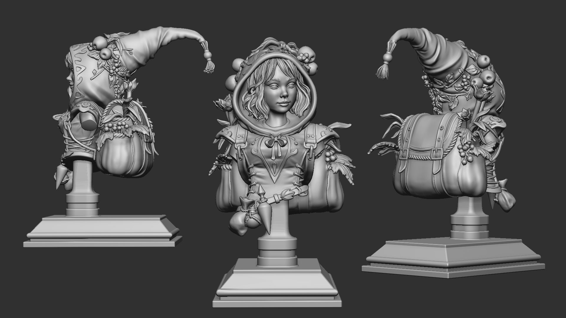 Thimblefolk Bust mit Base - aus der Reihe Sprites Slimes& Secrets- White Werewolf Tavern