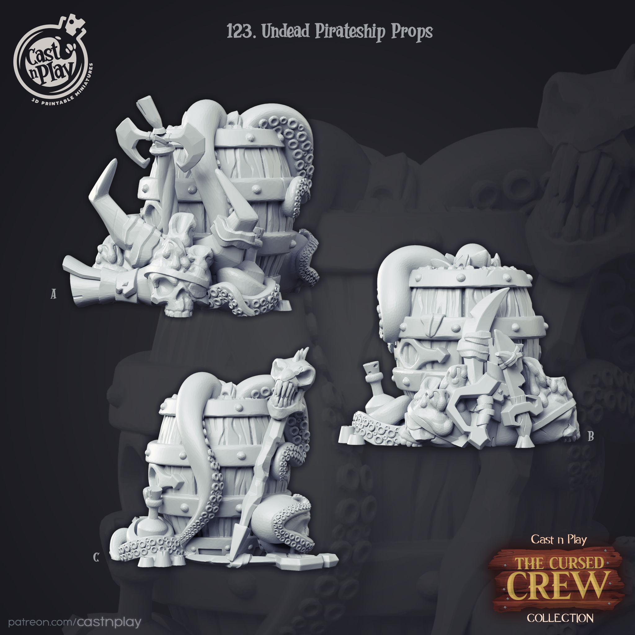 Accessoires de bateau pirate mort-vivant – de la série The Cursed Crew de Cast n Play