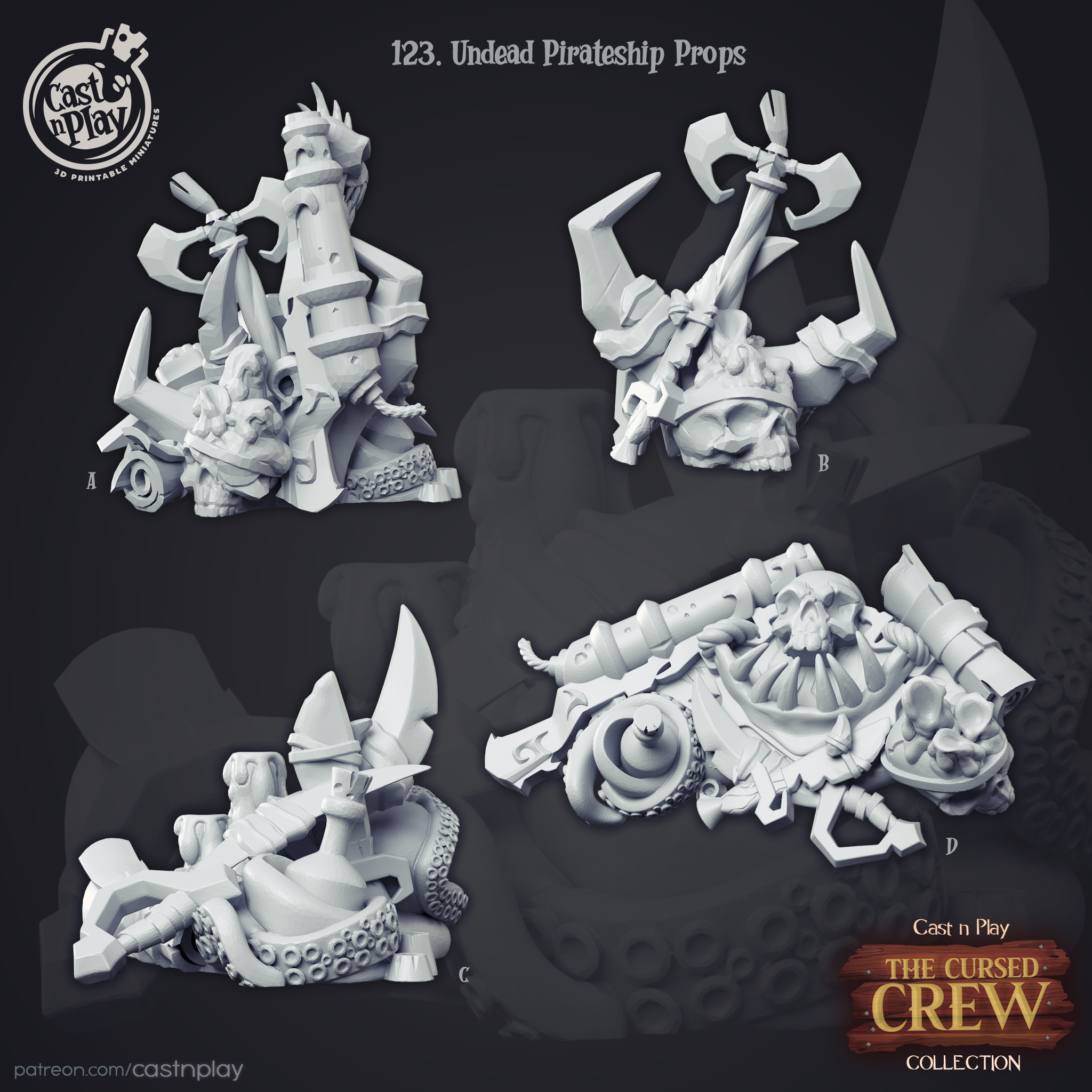 Accessoires de bateau pirate mort-vivant – de la série The Cursed Crew de Cast n Play