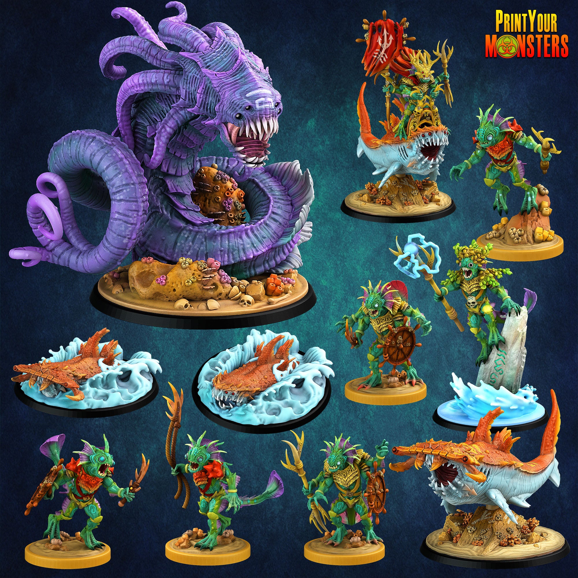 Mutant Sharks - aus der Reihe Fishman Pack von Print Your Monsters