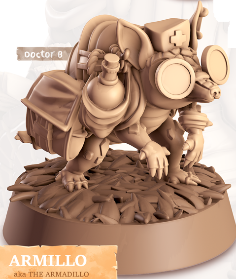 Armadillo - Burrowers - Armillo - Animal Companions by Cornelia - Cast n Play