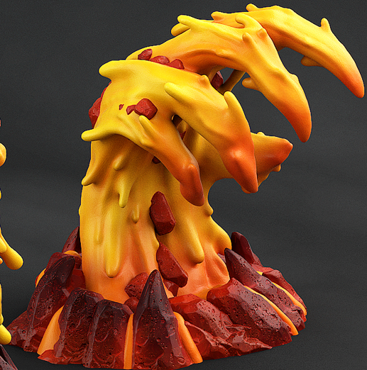 Infernal Magma Skull & Hand - Magma Pack - Print Your Monsters