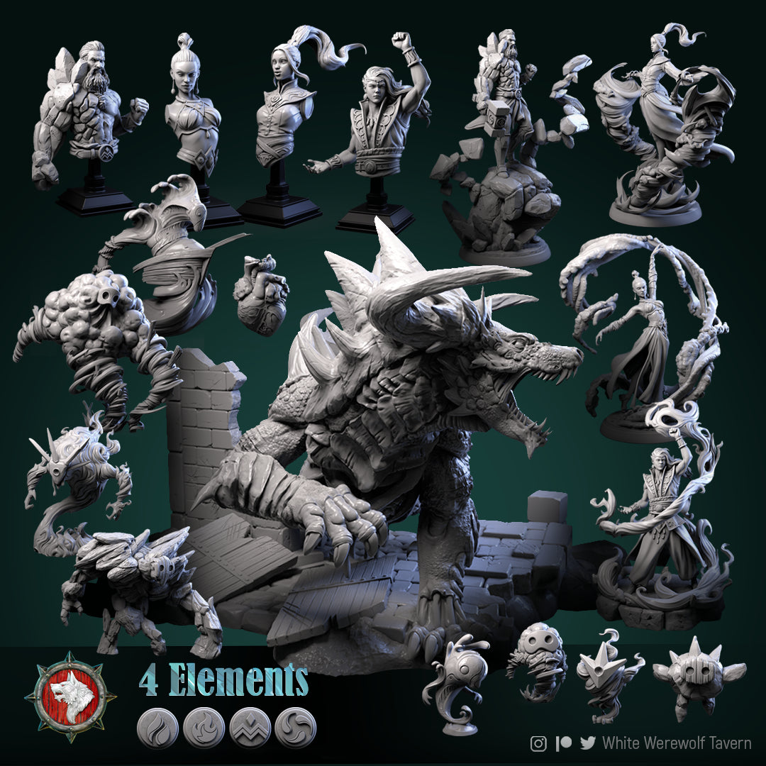 Water Master - Bust aus der Reihe 4 Elements von White Werewolf Tavern