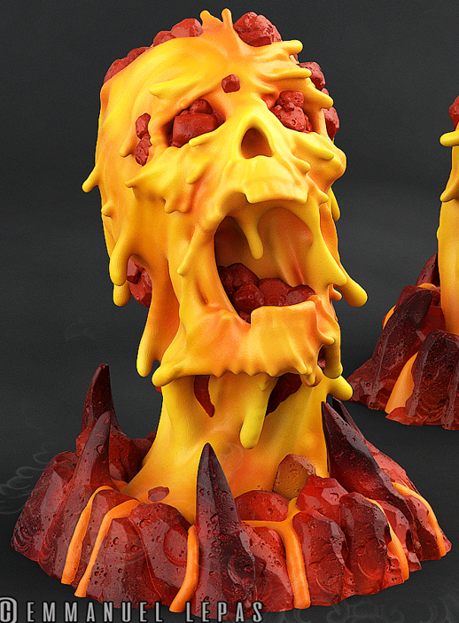 Infernal Magma Skull & Hand - Magma Pack - Print Your Monsters