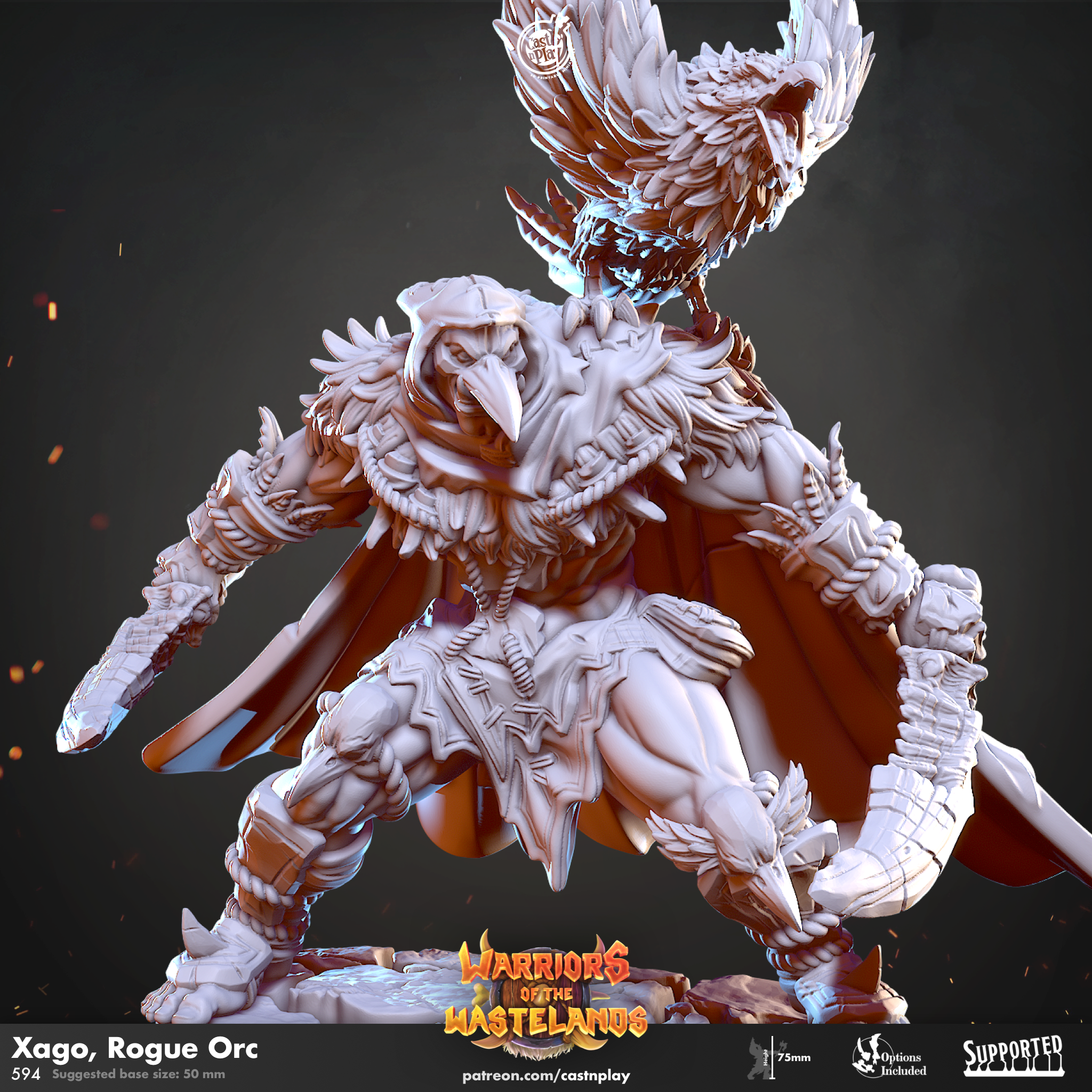 Chef de guerre de la tribu orque - de la série Warriors of the Wastelands de Cast n Play