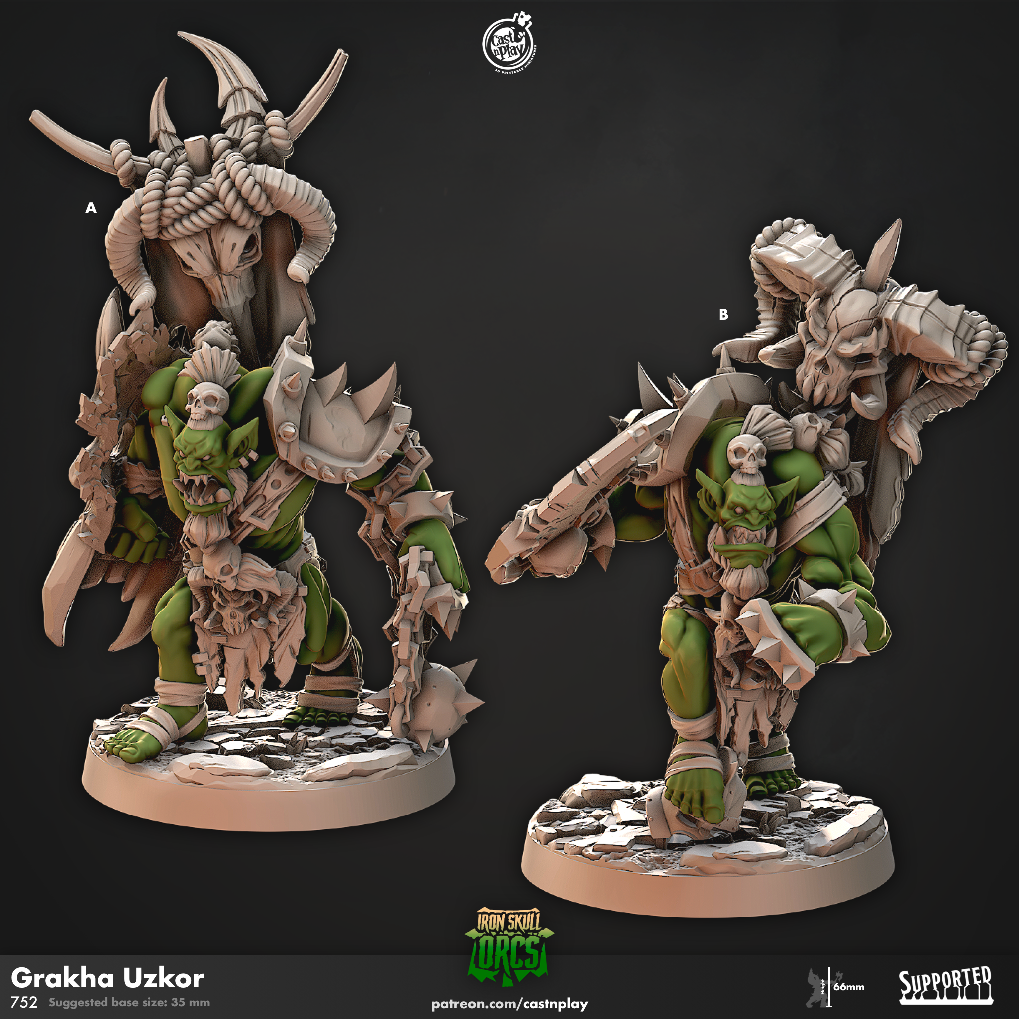 Grakha Uzkor - de la série Iron Skull Orcs de Cast n Play
