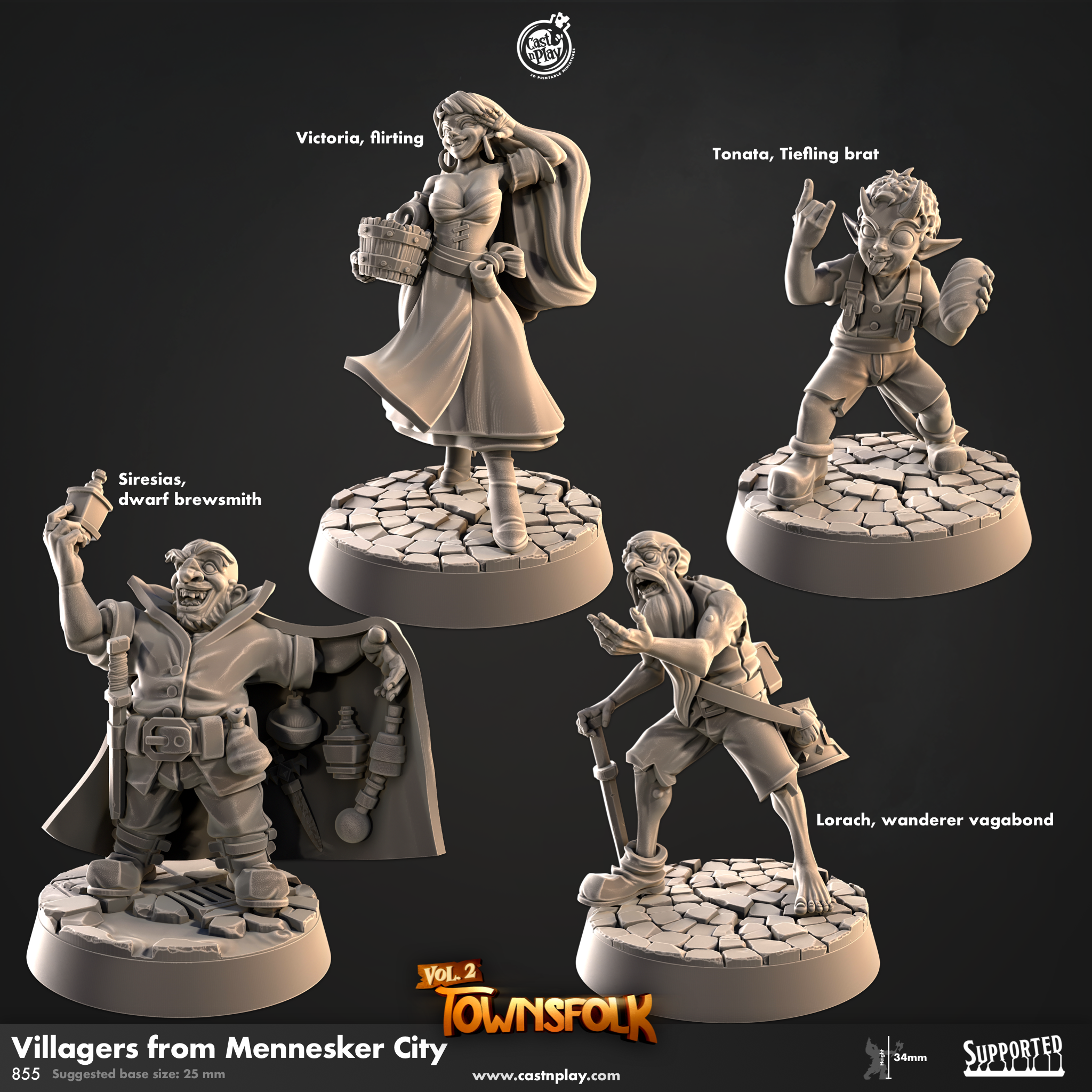 Villagers from Mennesker City - Townsfolk 2 - Cast n Play