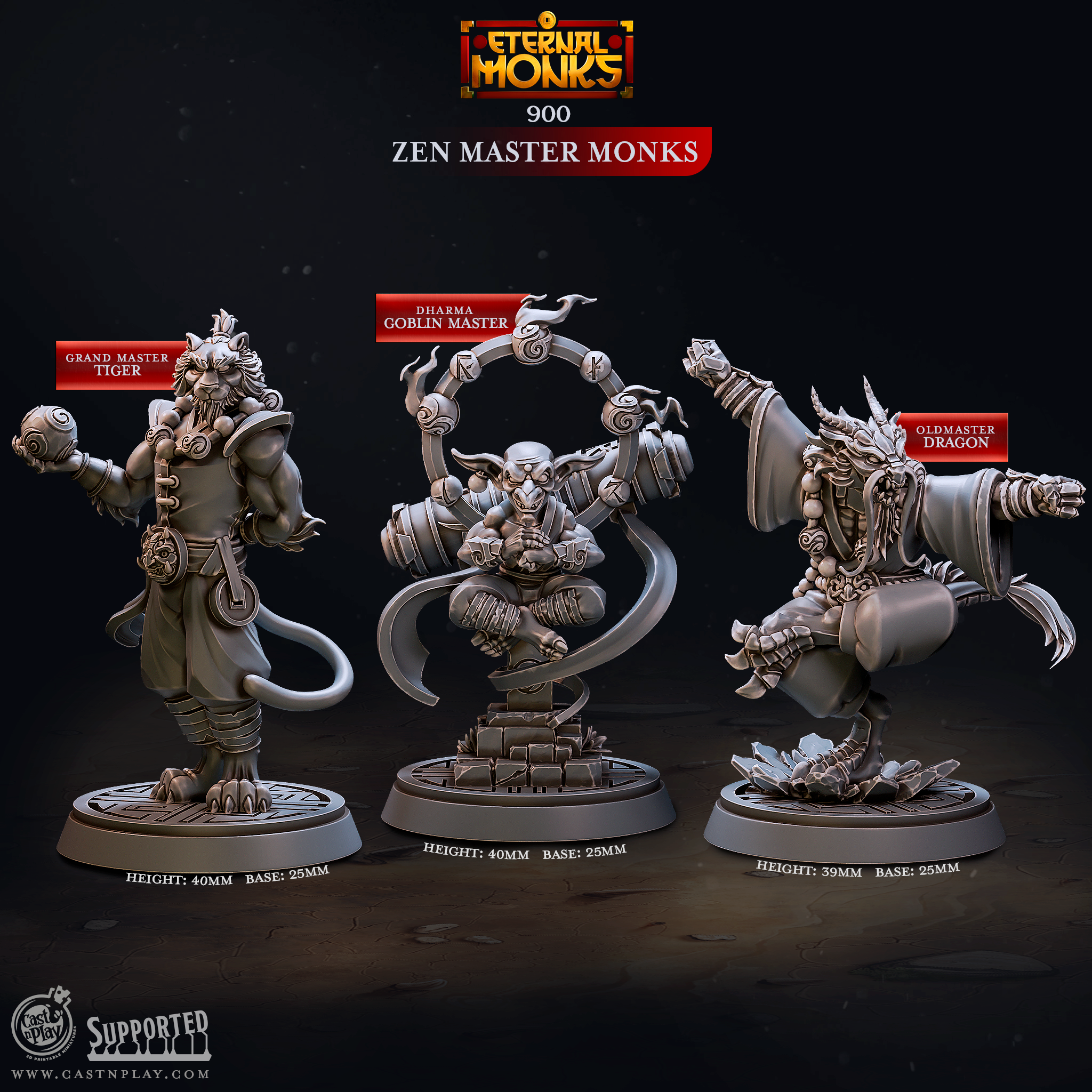 Moines Maîtres Zen - de la série Eternal Monks de Cast n Play
