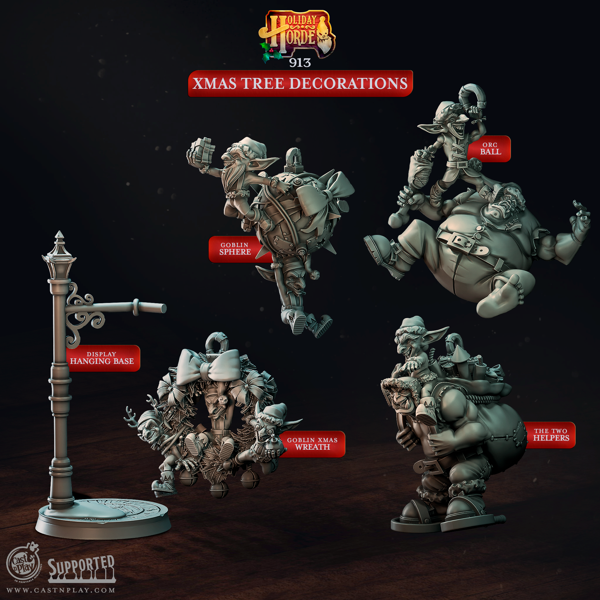 Décorations de Noël – de la série Holiday Horde de Cast n Play
