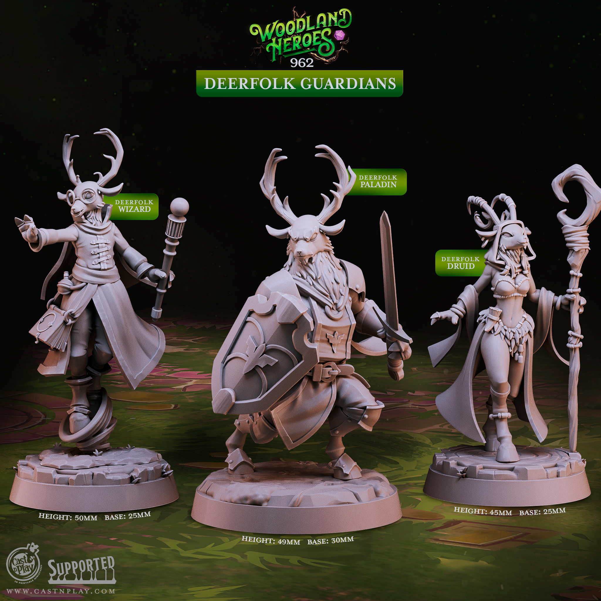 Deerfolk Guardians - from the Woodland Heroes series by Cast n Play
