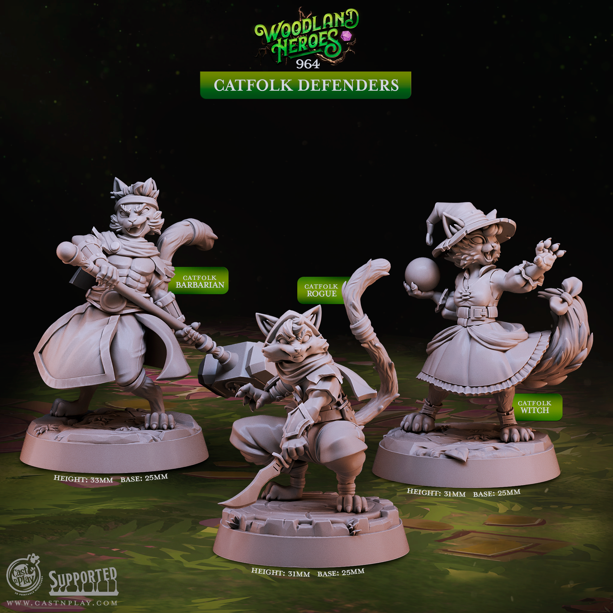 Catfolk Defenders - de la série Woodland Heroes de Cast n Play