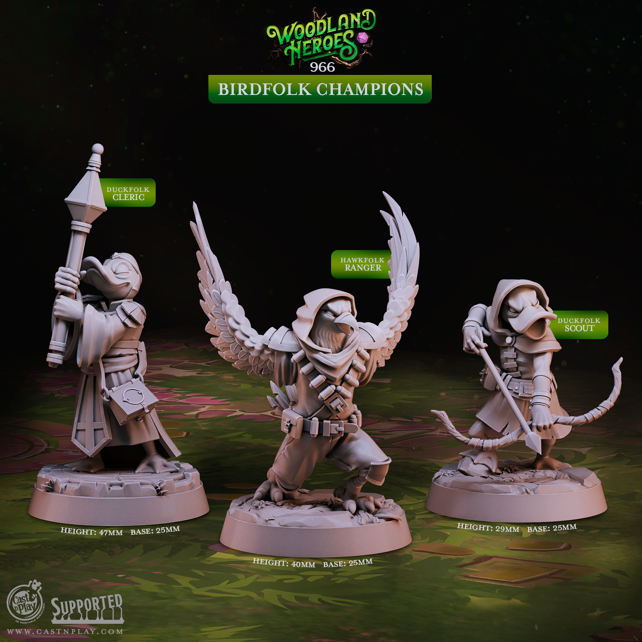 Champions des Oiseaux - de la série Woodland Heroes de Cast n Play